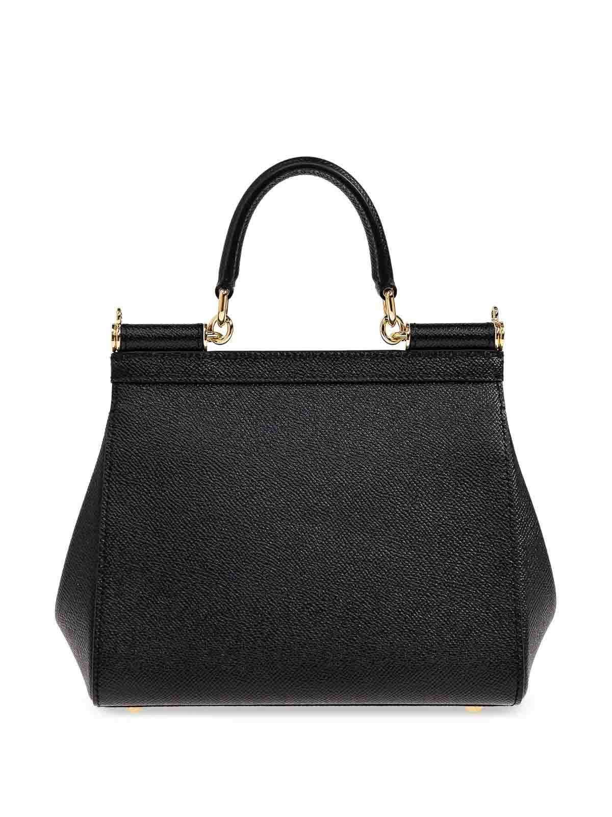 Dolce & Gabbana Sicily Medium Hand Bags In Black
