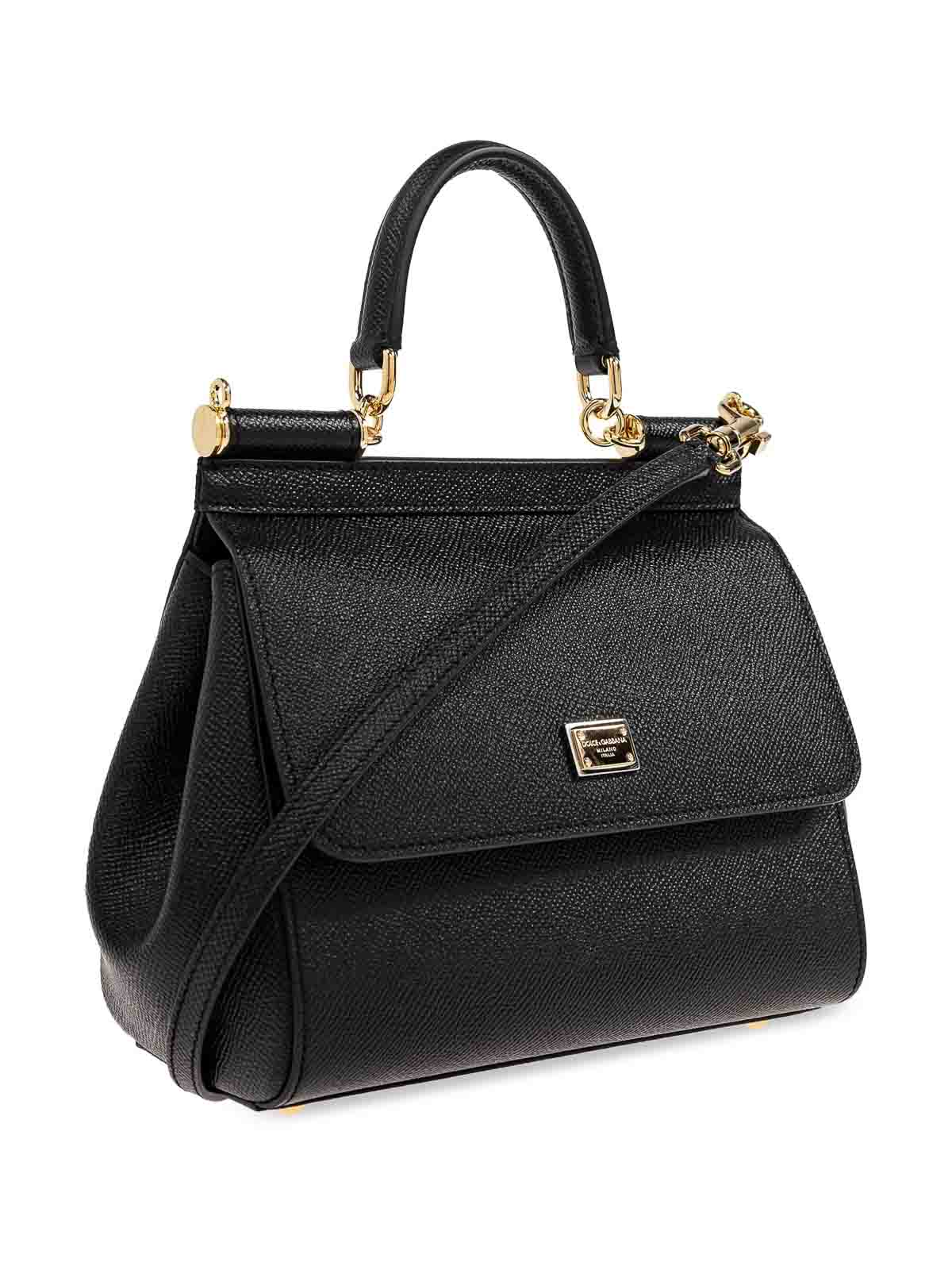 Dolce & Gabbana Sicily Medium Hand Bags In Black