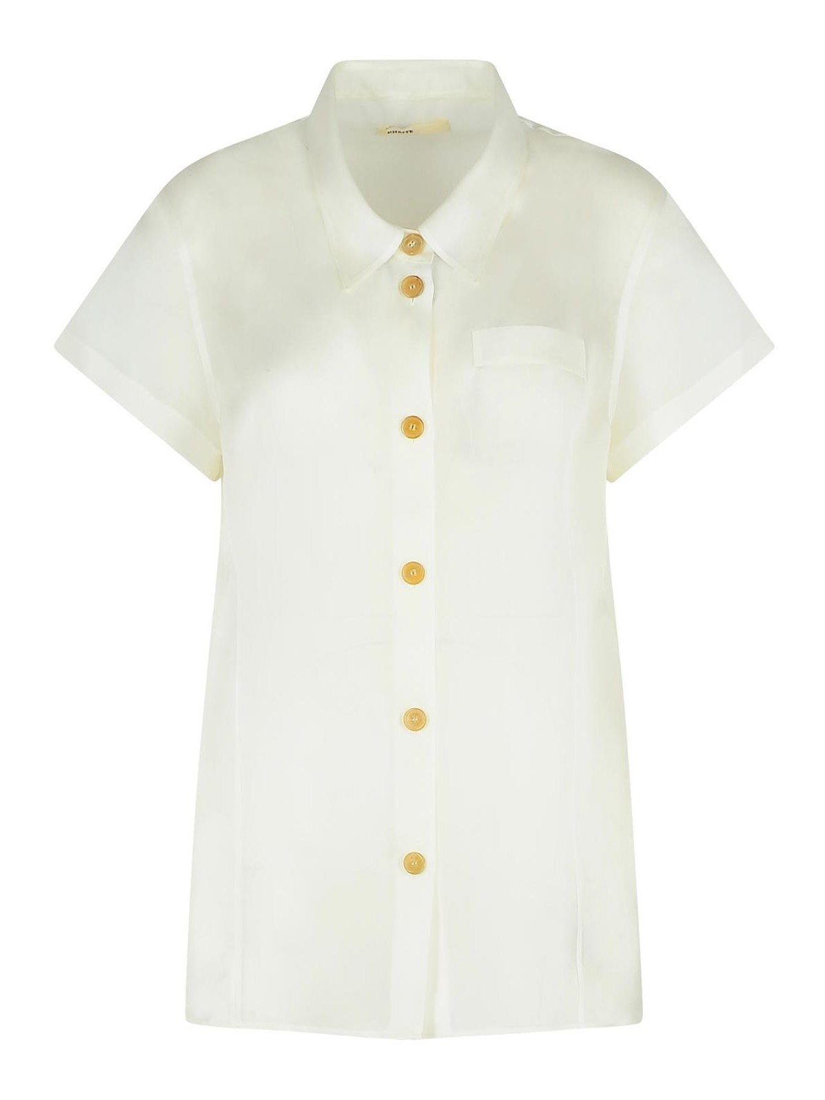 Khaite Keefe White Silk Shirt