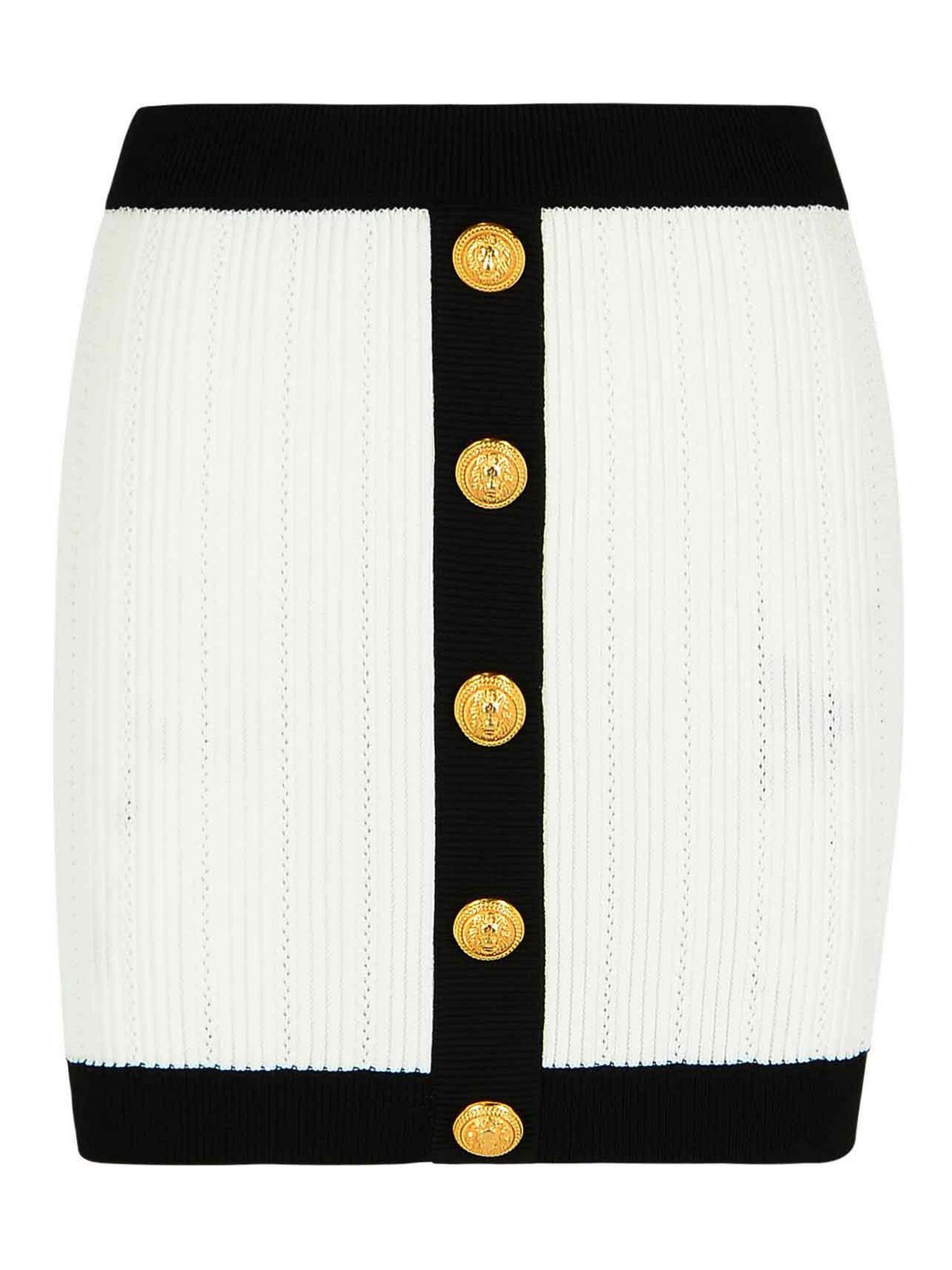 Balmain Mini Skirt In White Viscose Blend
