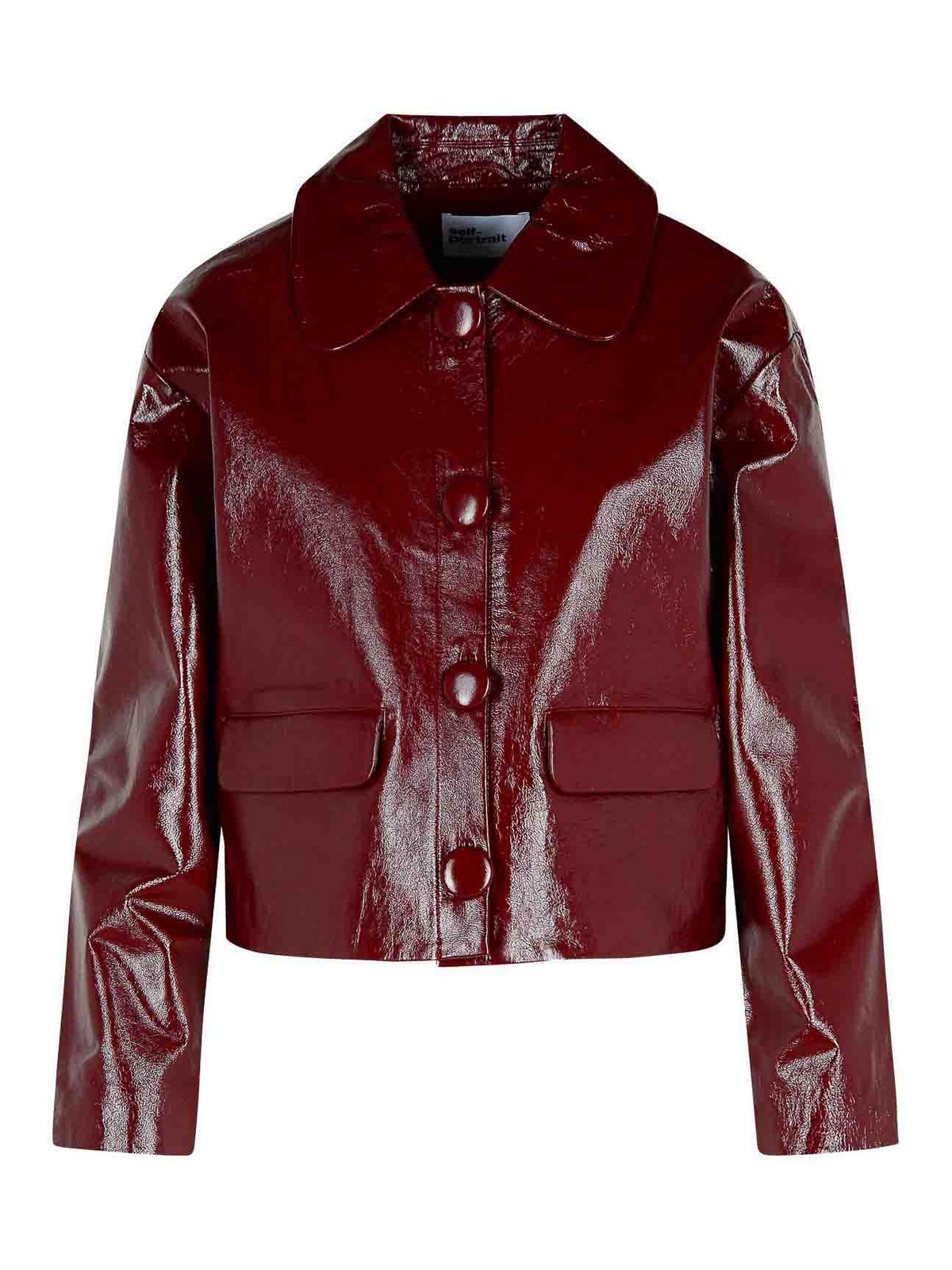 Self-portrait Burgundy Leather Jacket