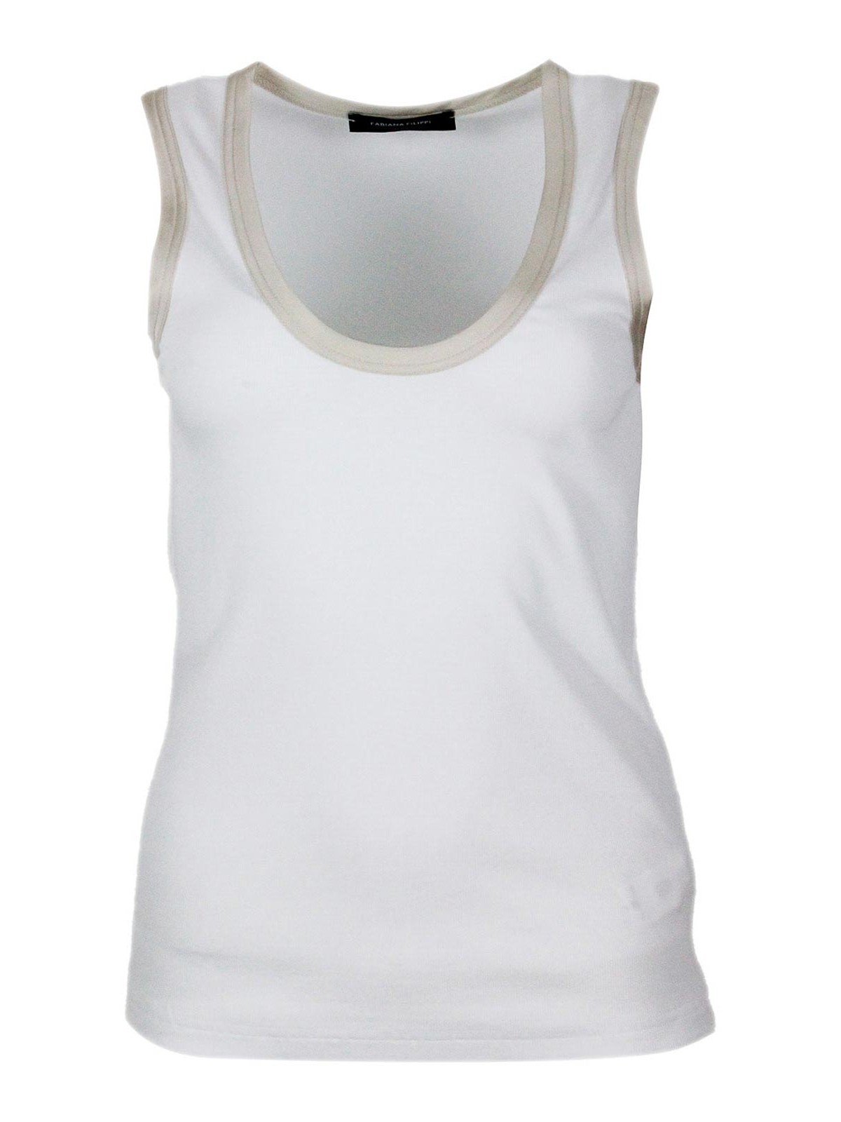 Fabiana Filippi Ribbed Tank Top With Scoop Neckline