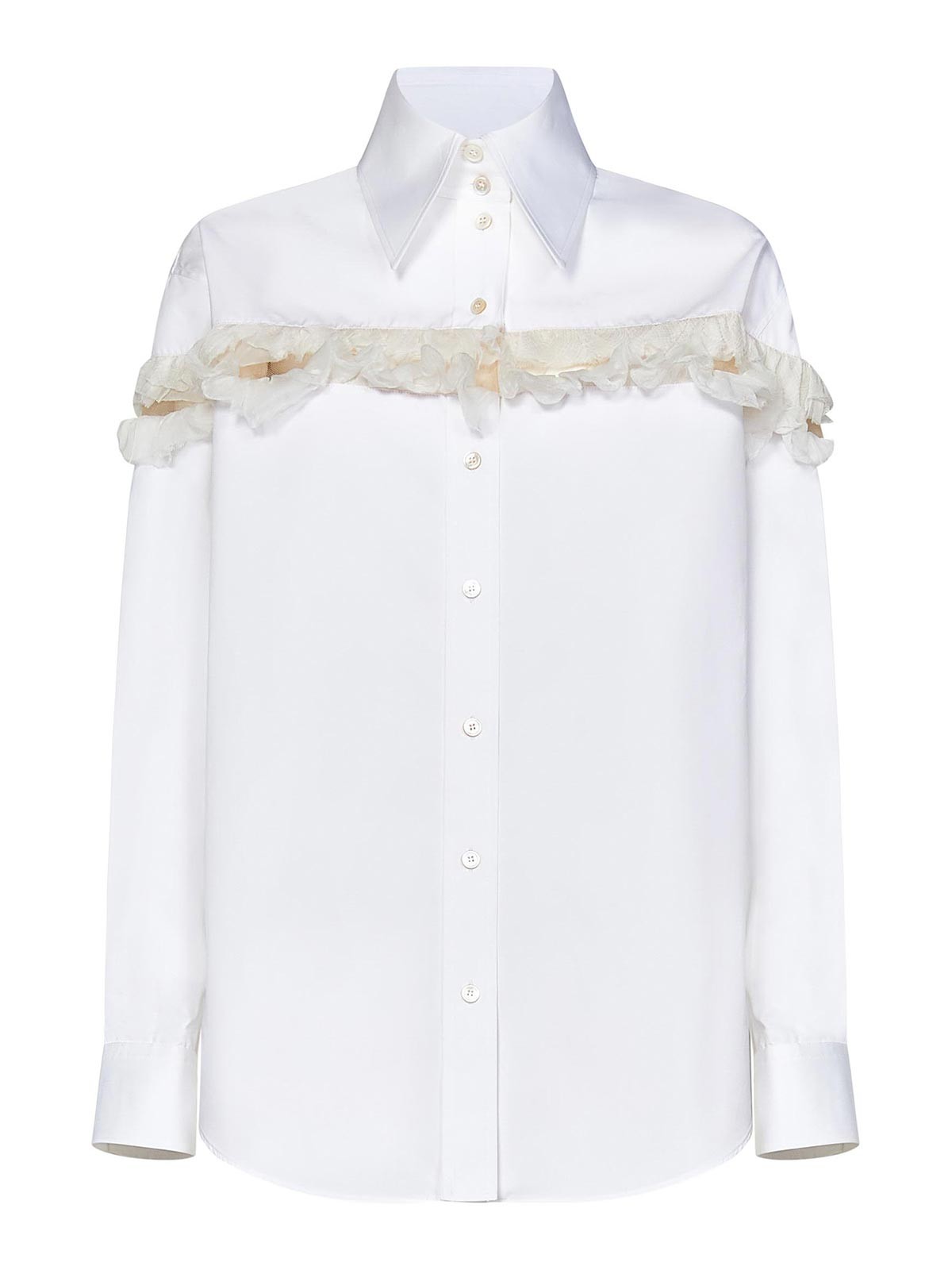 Alexander Mcqueen Optical White Cotton Poplin Shirt