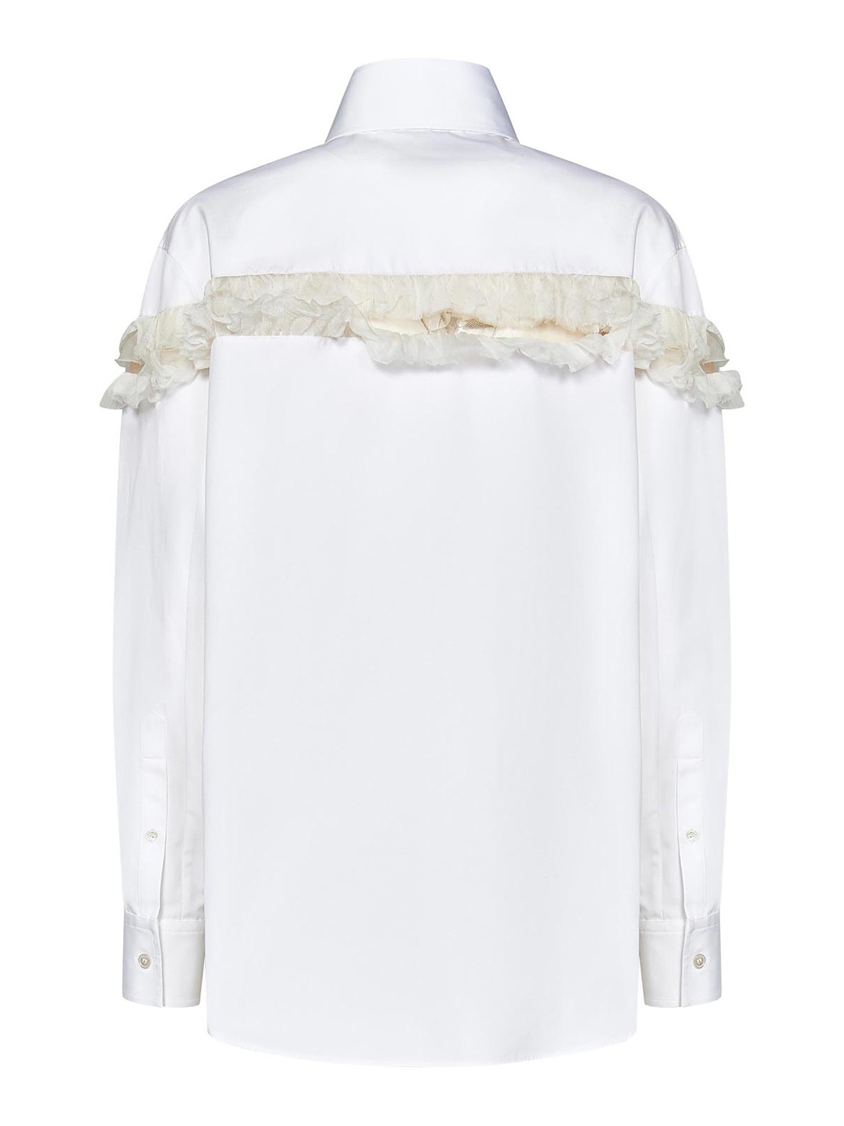 Alexander Mcqueen Optical White Cotton Poplin Shirt In White