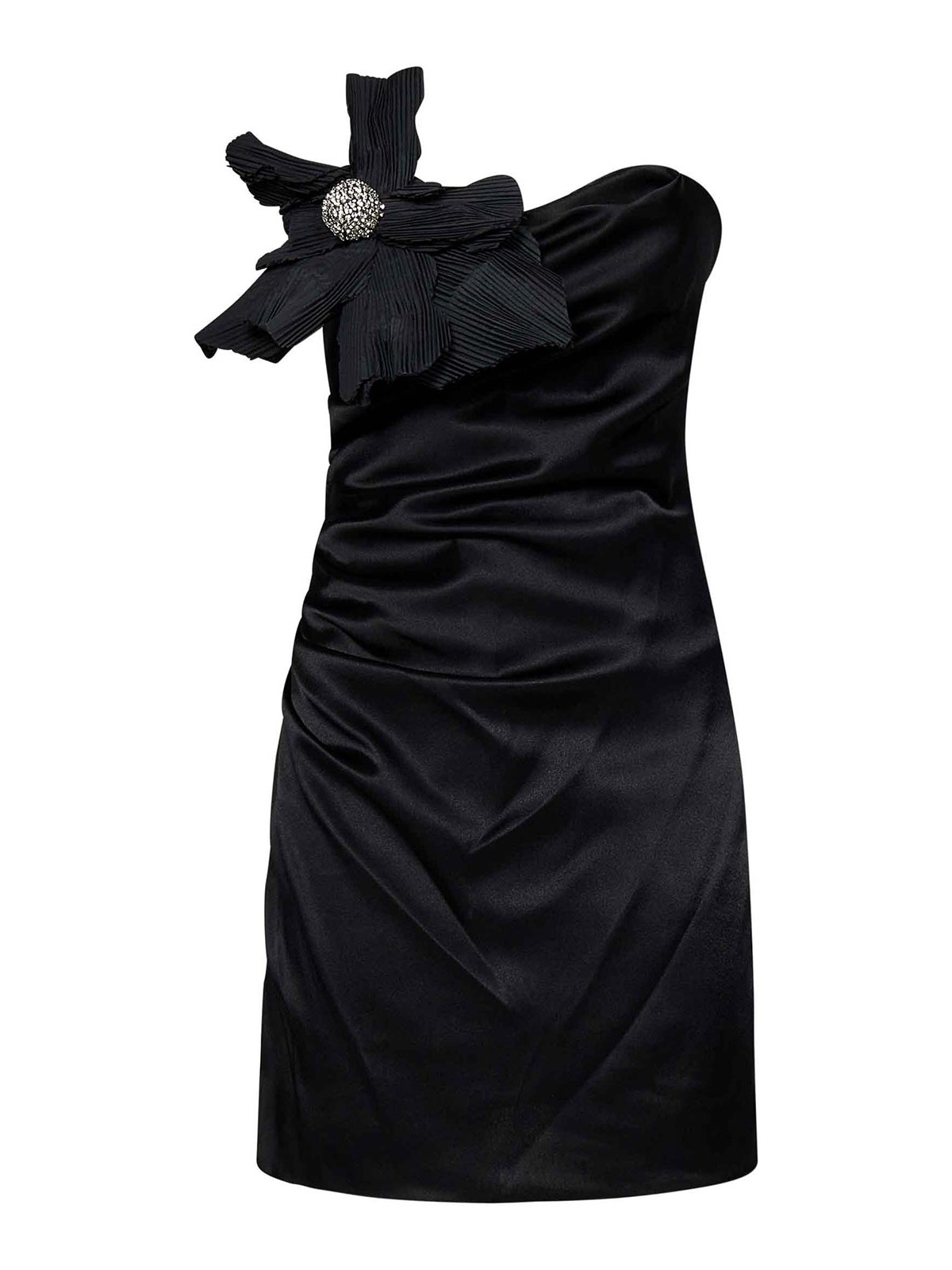 Amen Satin Bustier Minidress In Black