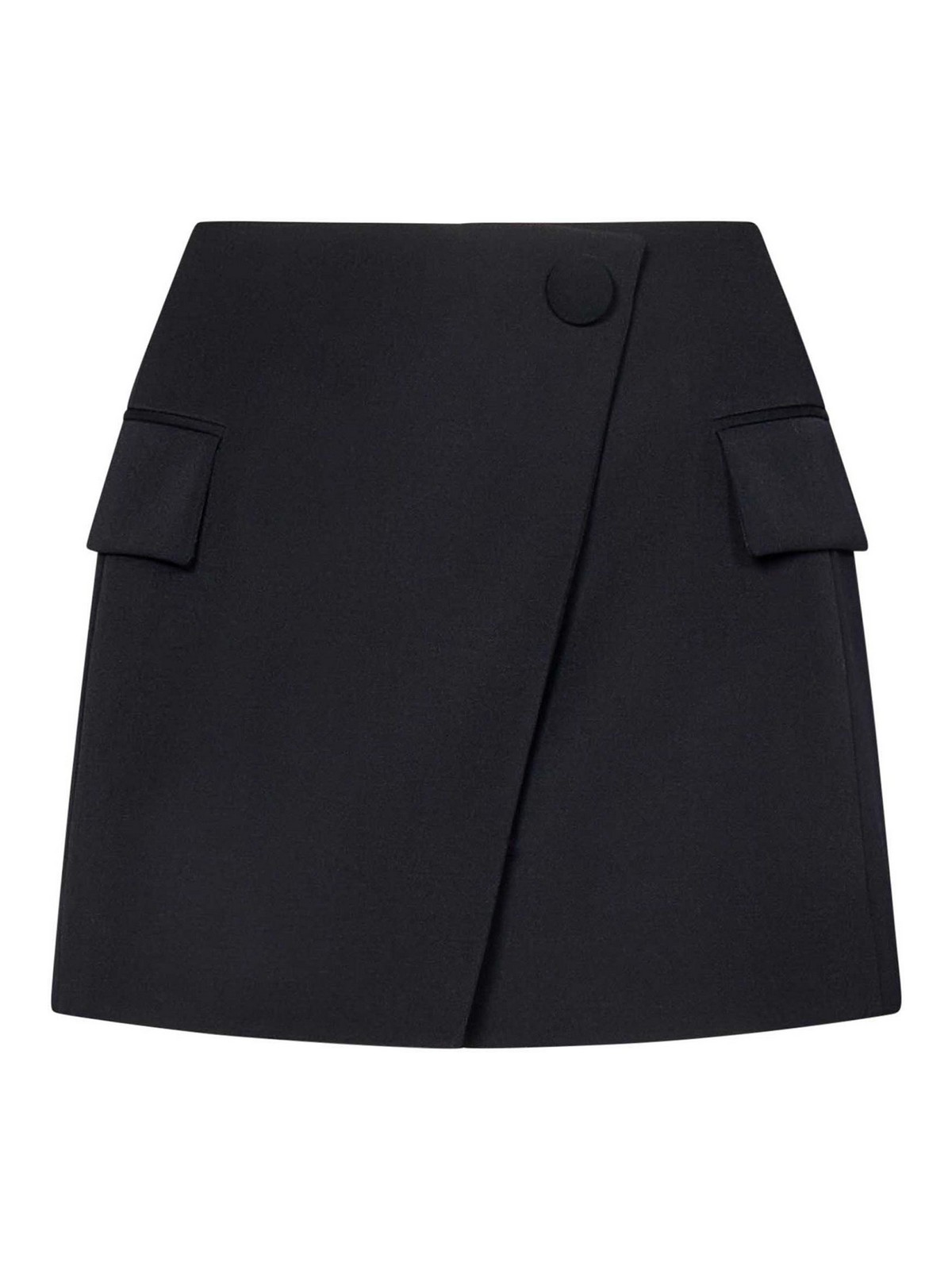Balmain Asymmetric Black Mini Skirt In Black