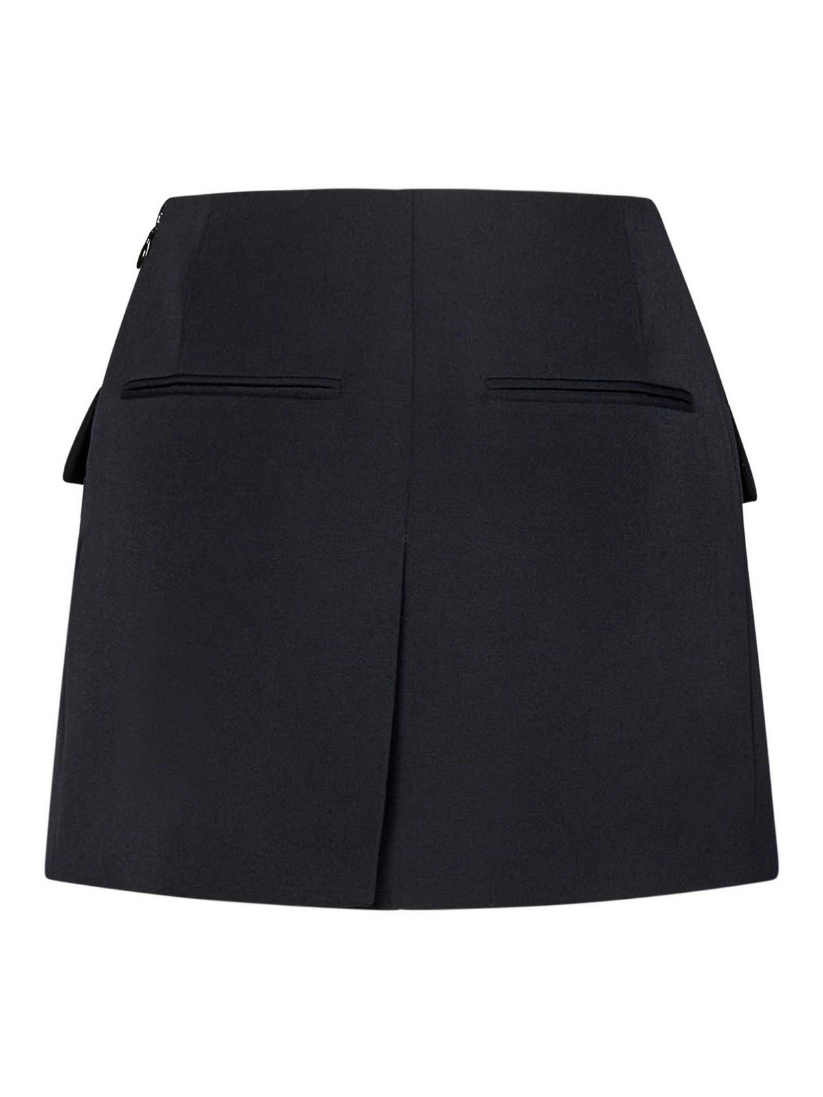 Balmain Asymmetric Black Mini Skirt In Black