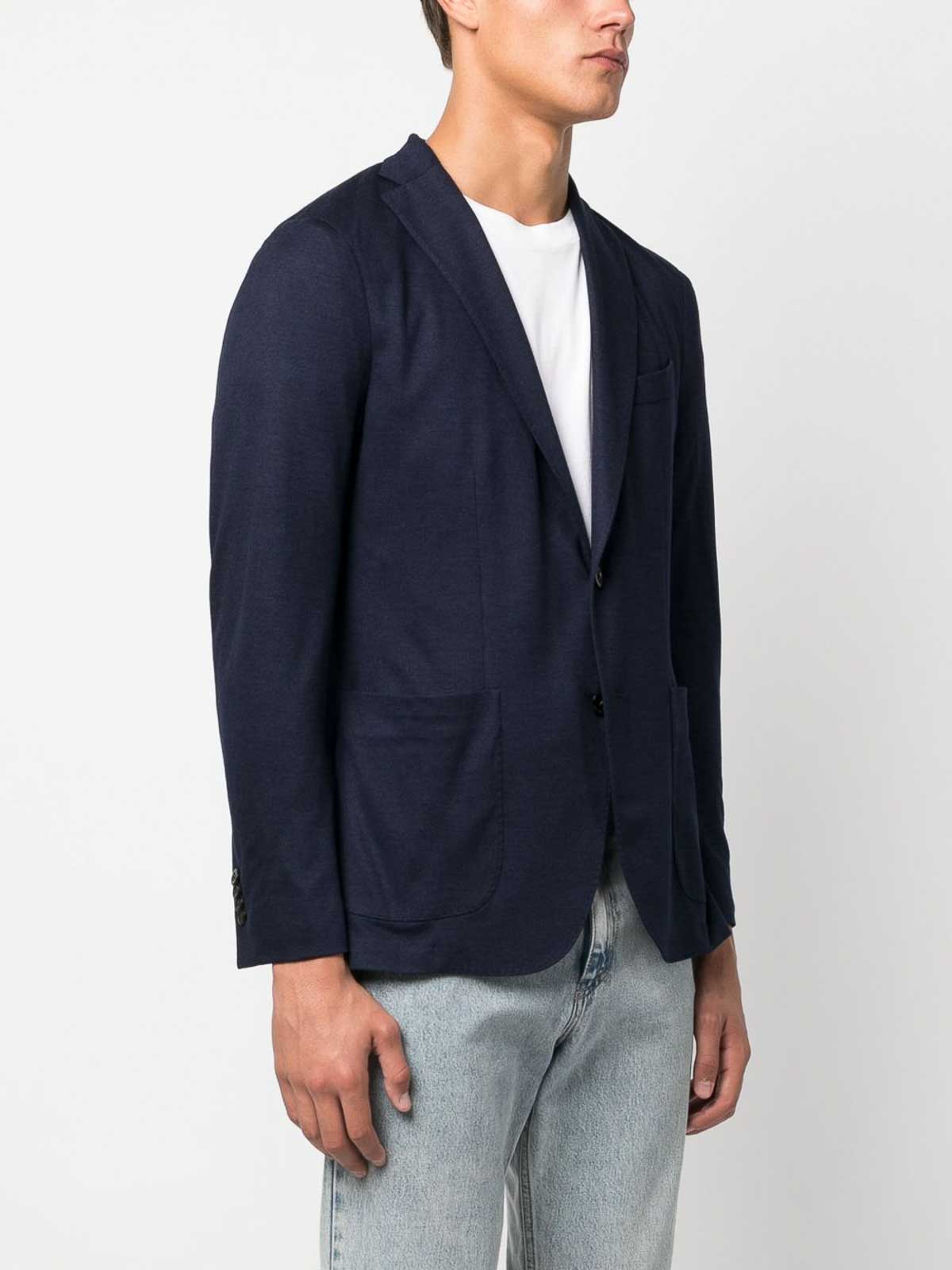 Boglioli Single-breasted Blue Cashmere In Blue