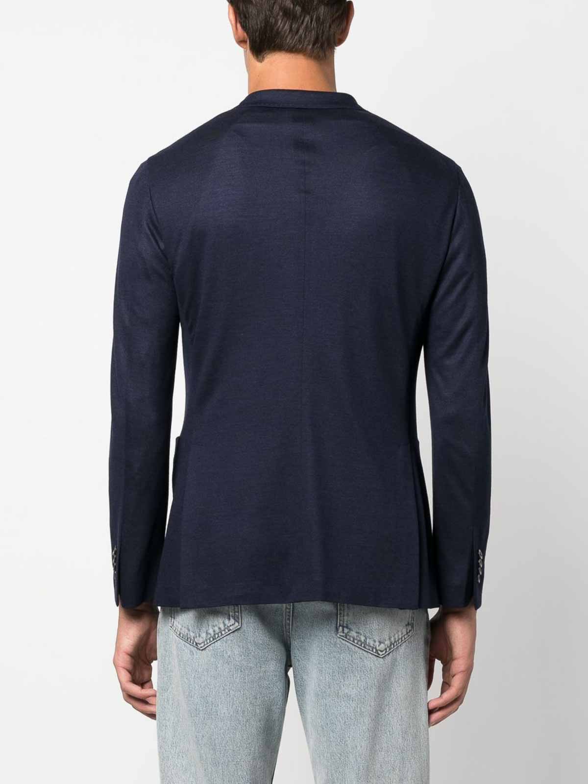 Boglioli Single-breasted Blue Cashmere In Blue