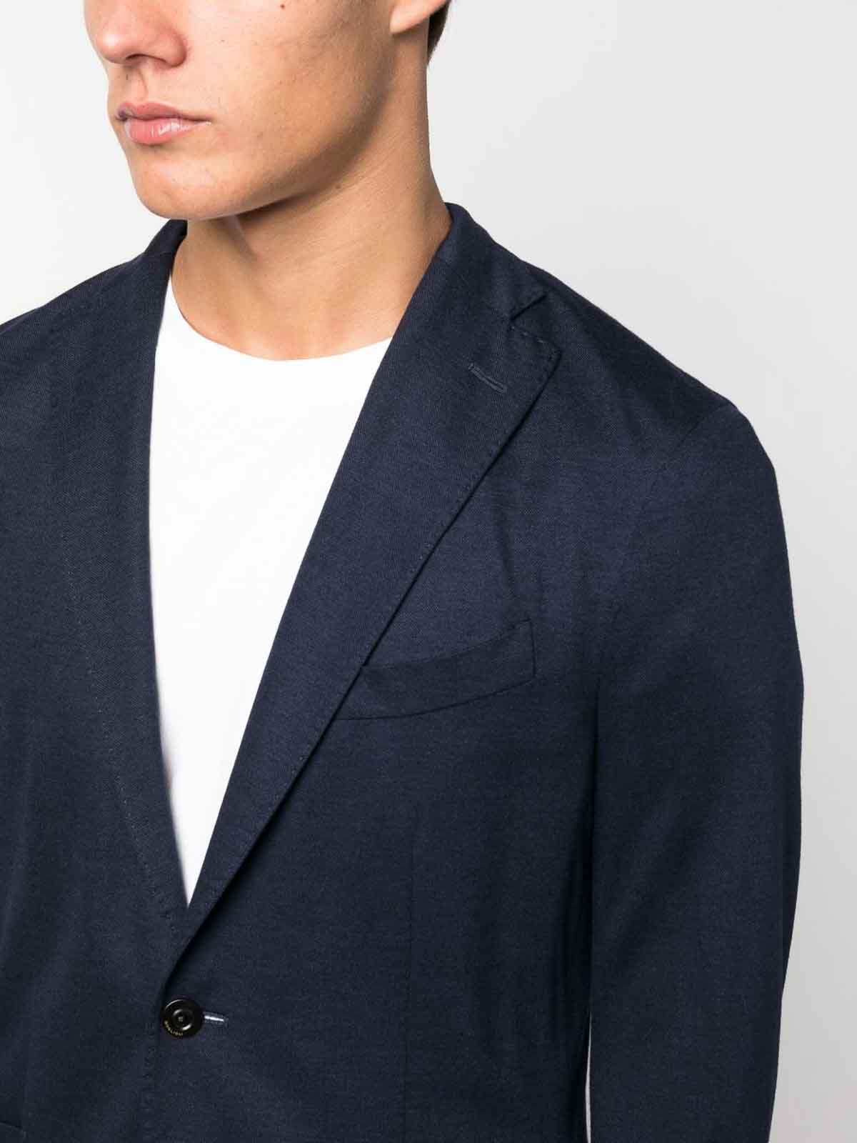 Boglioli Single-breasted Blue Cashmere In Blue