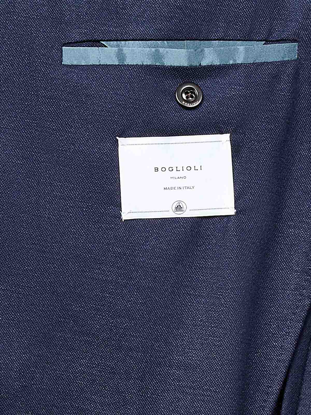 Boglioli Single-breasted Blue Cashmere In Blue