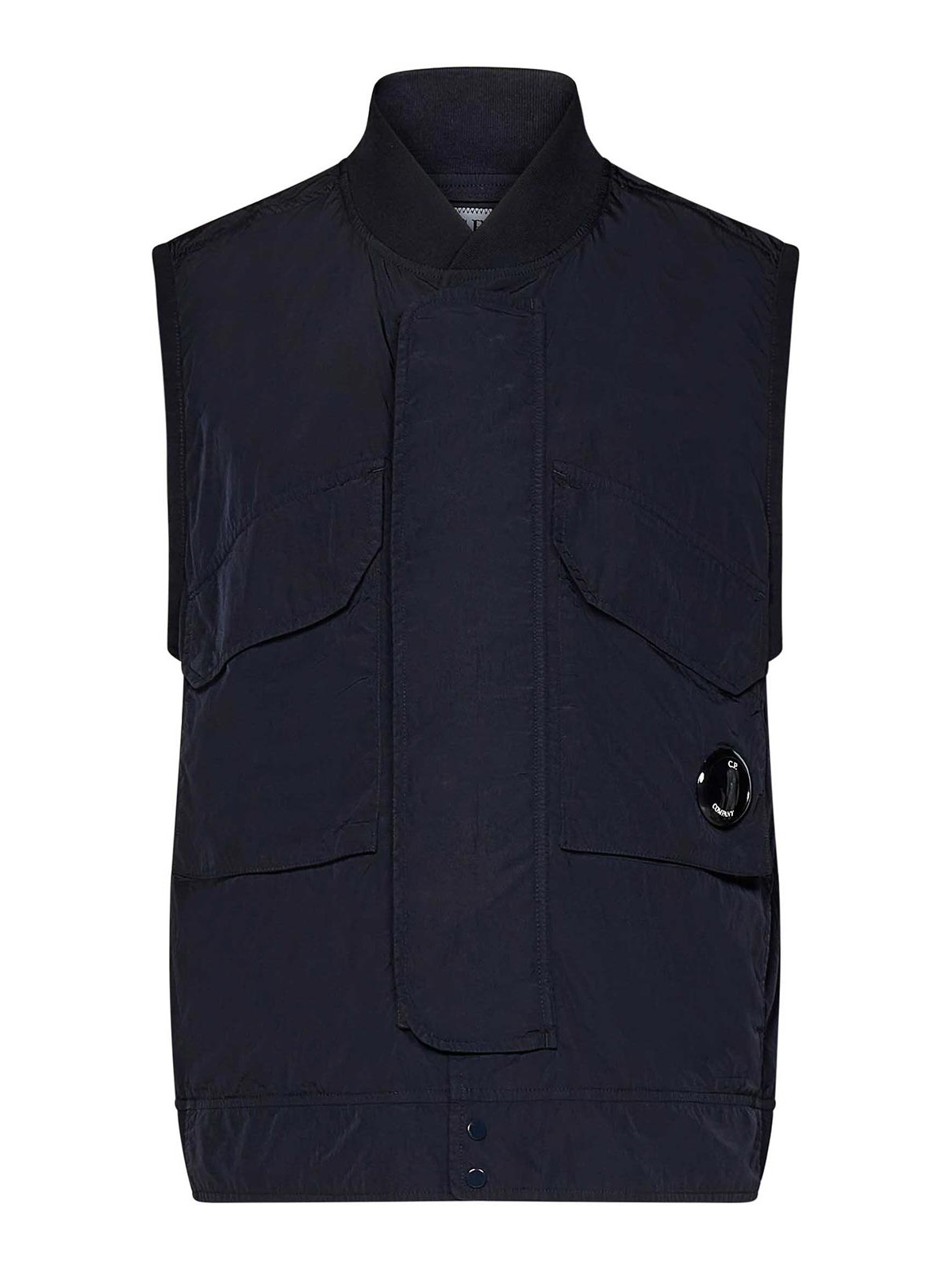 C.p. Company Midnight Blue Sleeveless Jacket In Blue