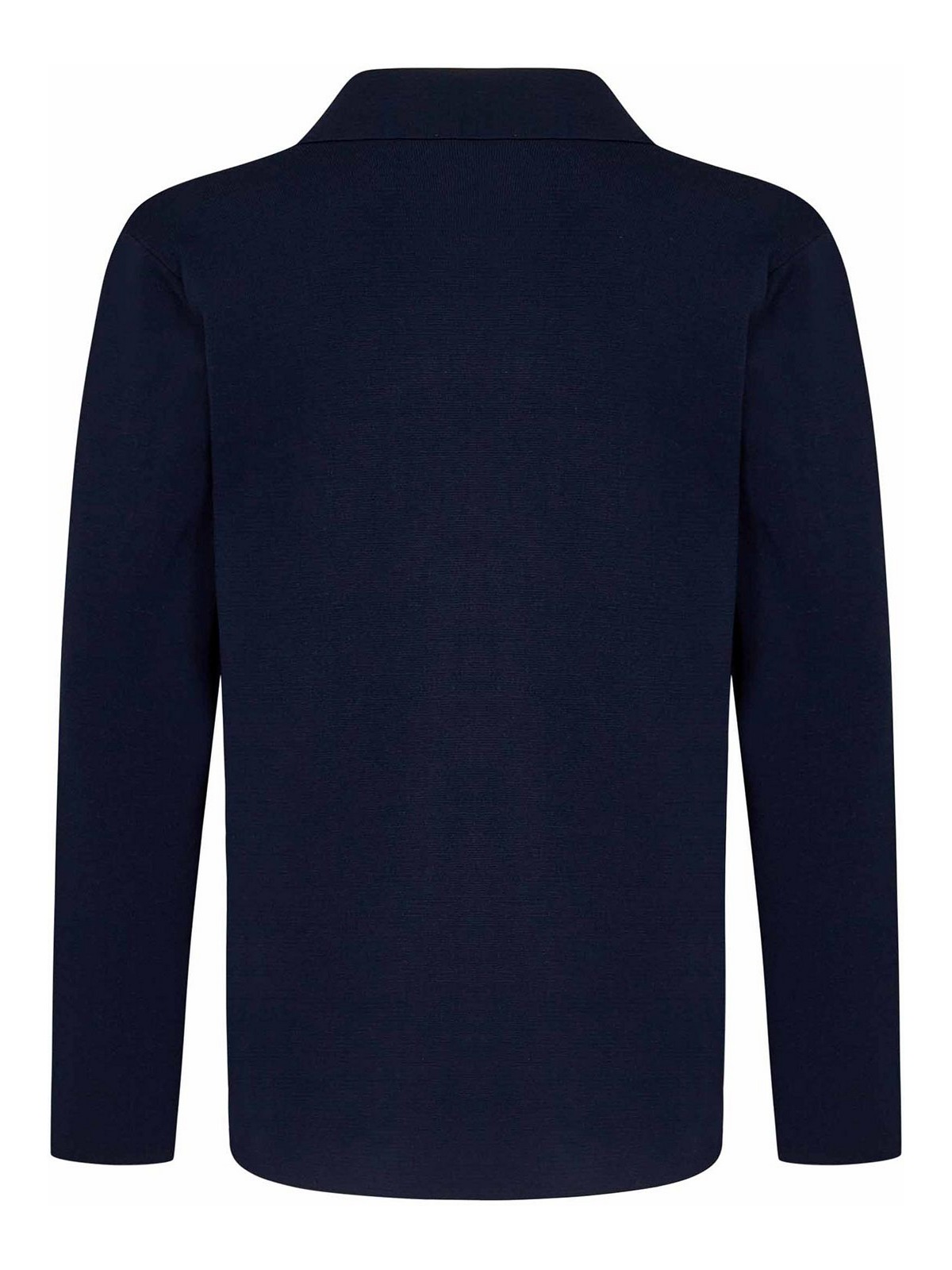 Cruciani Single-breasted Navy Cotton Knit Blazer In Blue