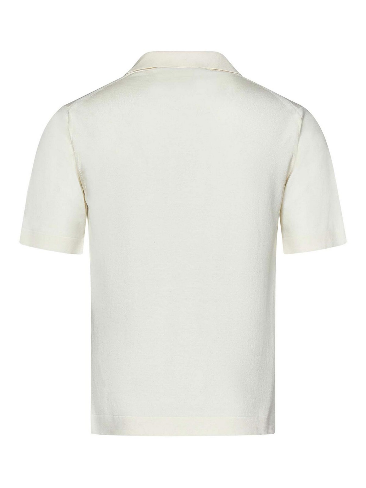 Cruciani Buttonless Polo Shirt In Fine Knit Silk In Neutral