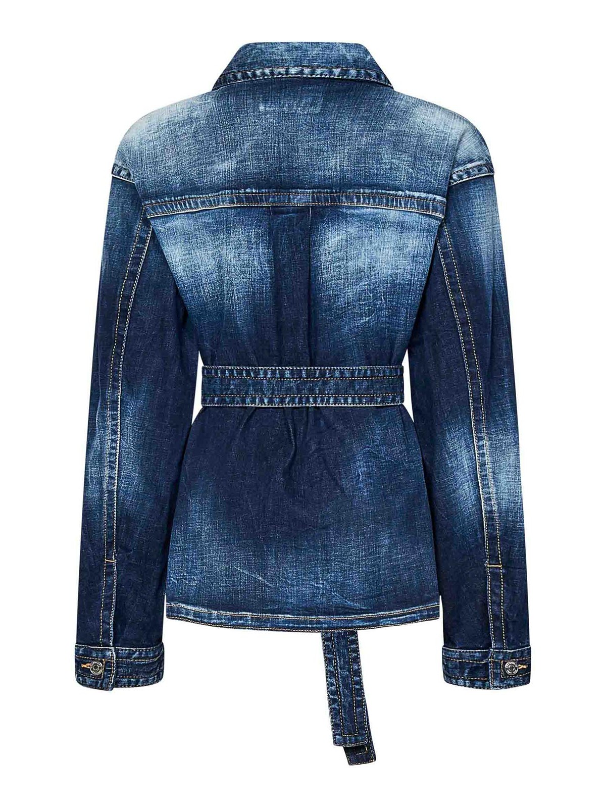 Dsquared2 Oversized Shirt In Blue Stretch Cotton Denim In Blue