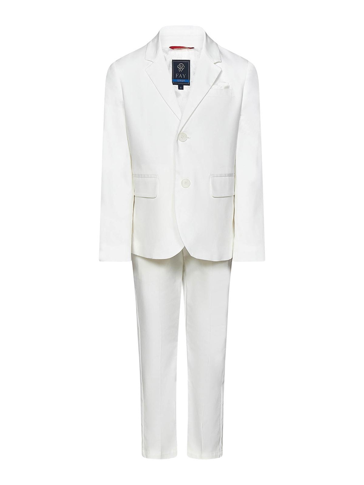 Fay Kids' Single-breasted Blazer In White