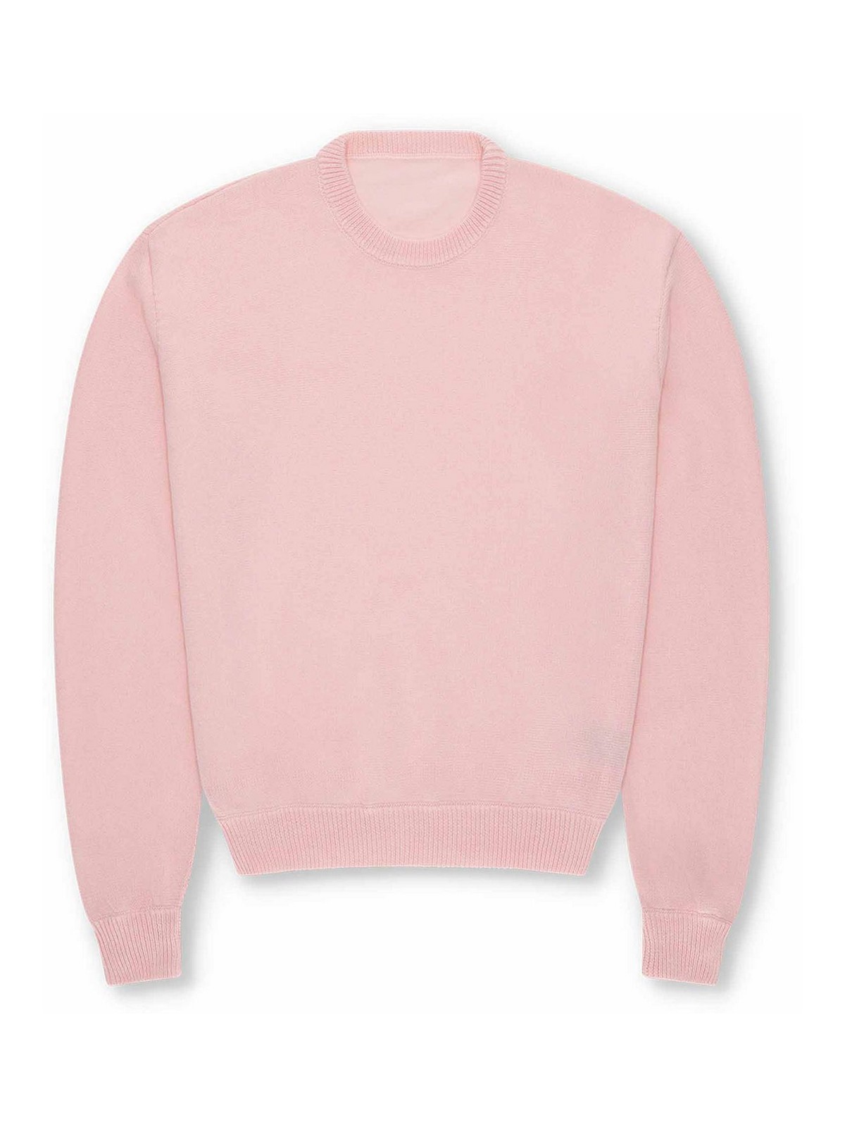 Fortela Crew Neck Sweater In Soft Pink Cotton In Pink