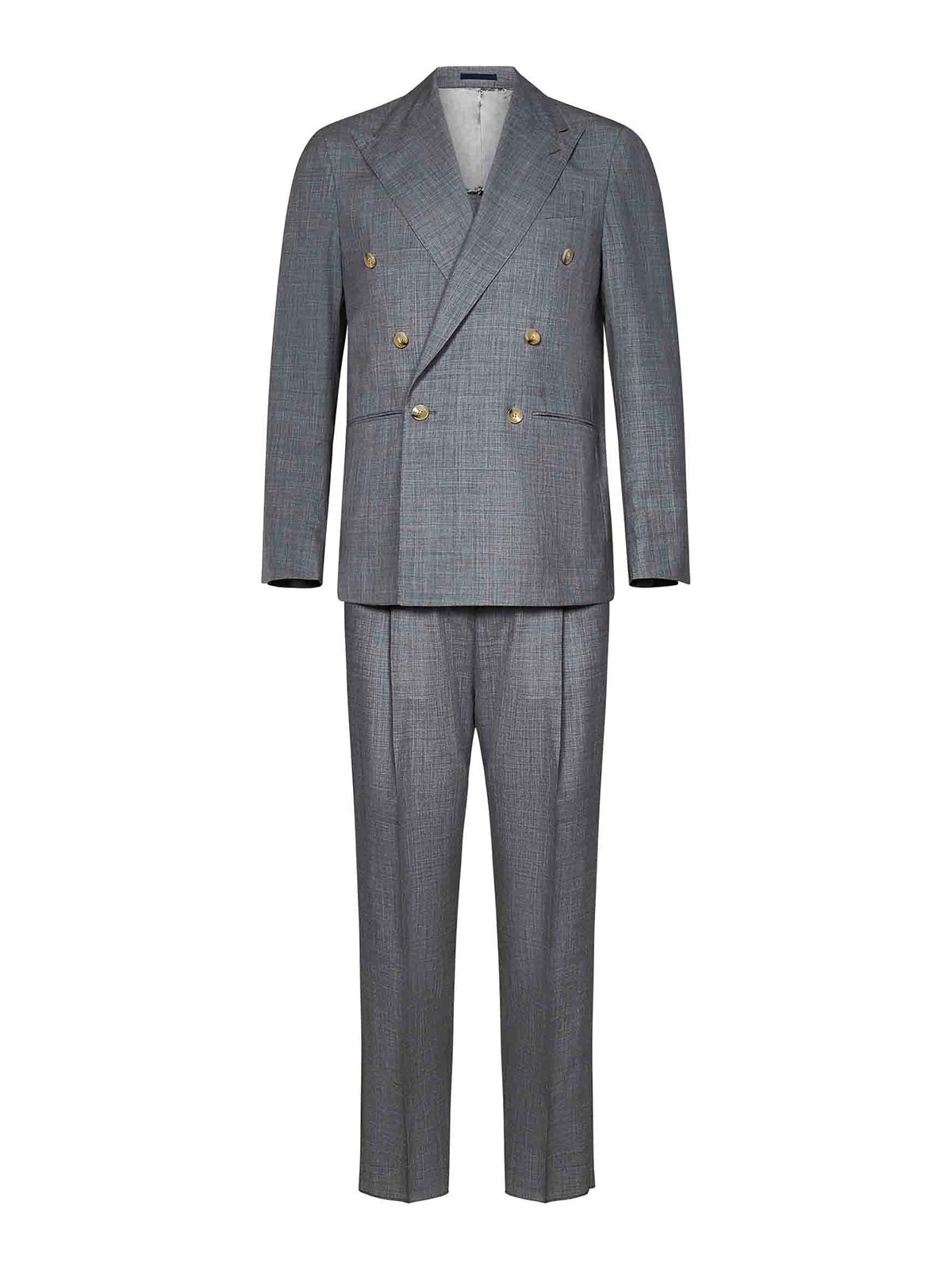 Franzese Collection Double-breasted Suit Model  Grey In Gray