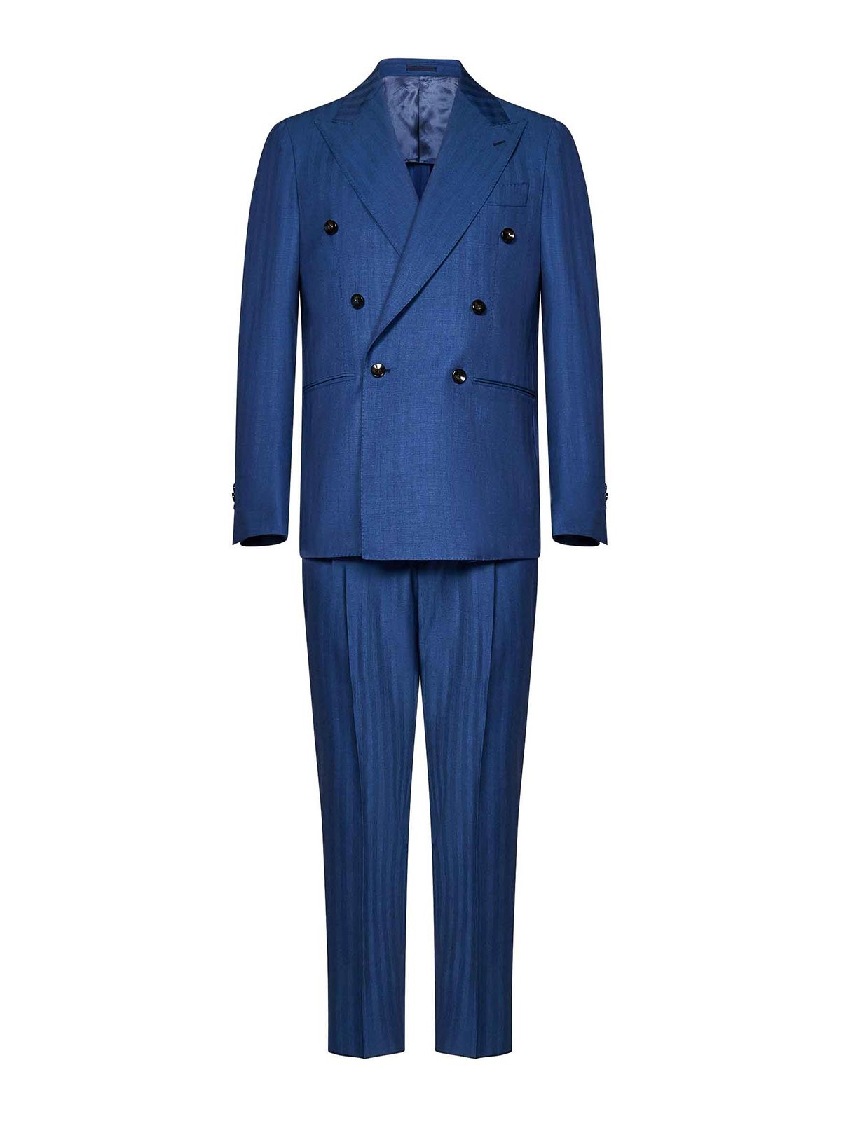 Franzese Collection Double-breasted Suit Model Royal In Blue