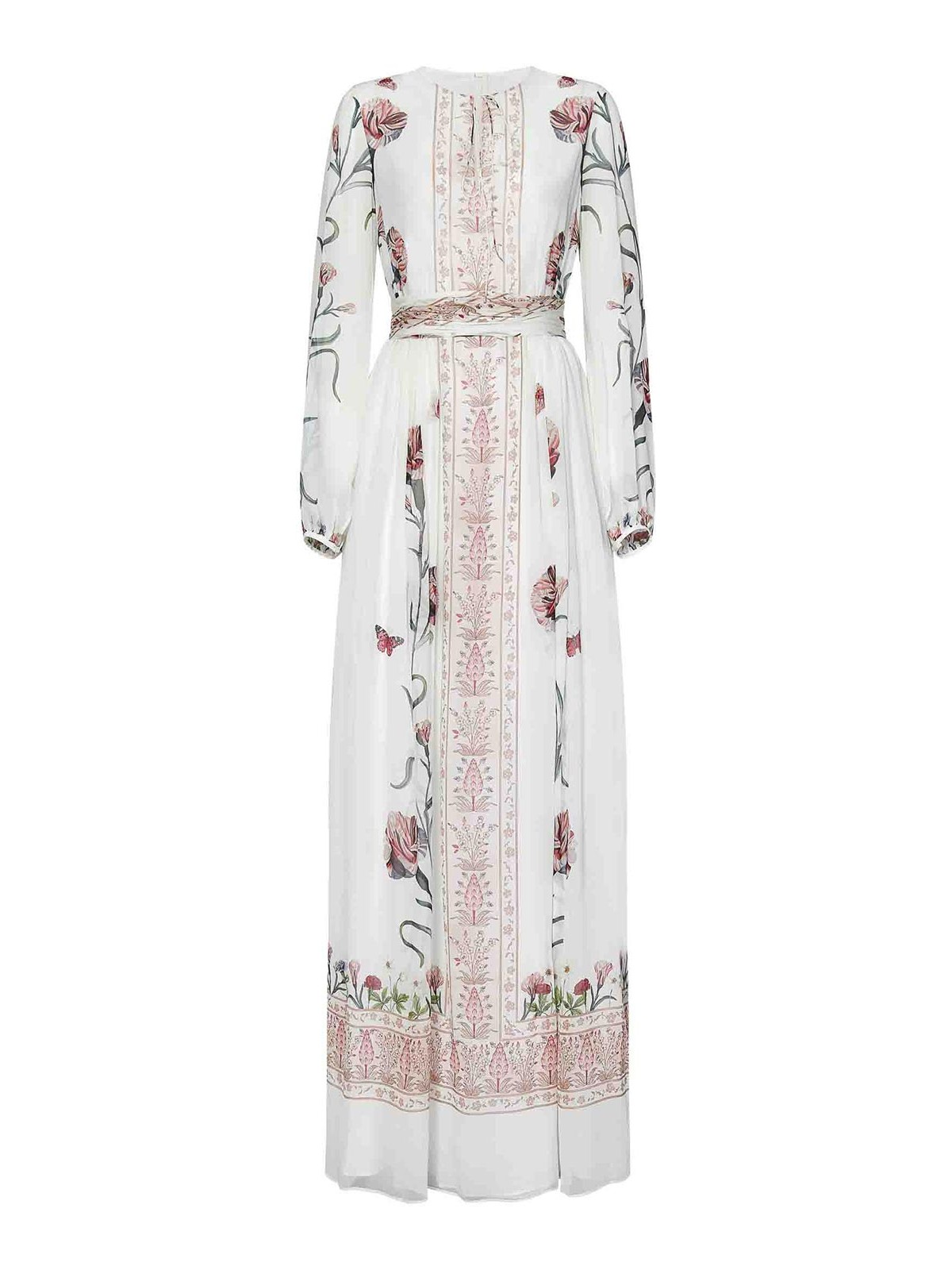 Giambattista Valli Ivory Silk Maxi Dress In White