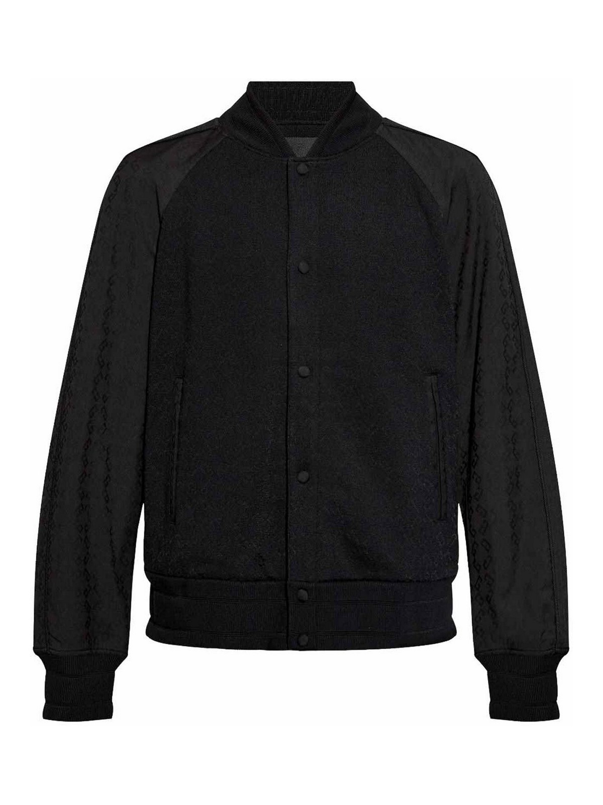 Givenchy Jacquard Wool Blend Knit Varsity Jacket In Black
