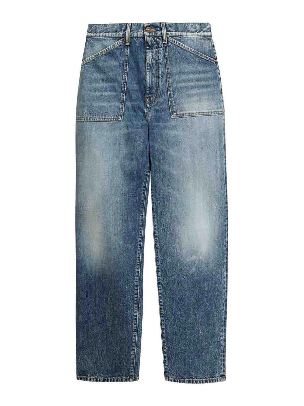 Givenchy Straight Trousers With Belt Loops And Pockets In Blue