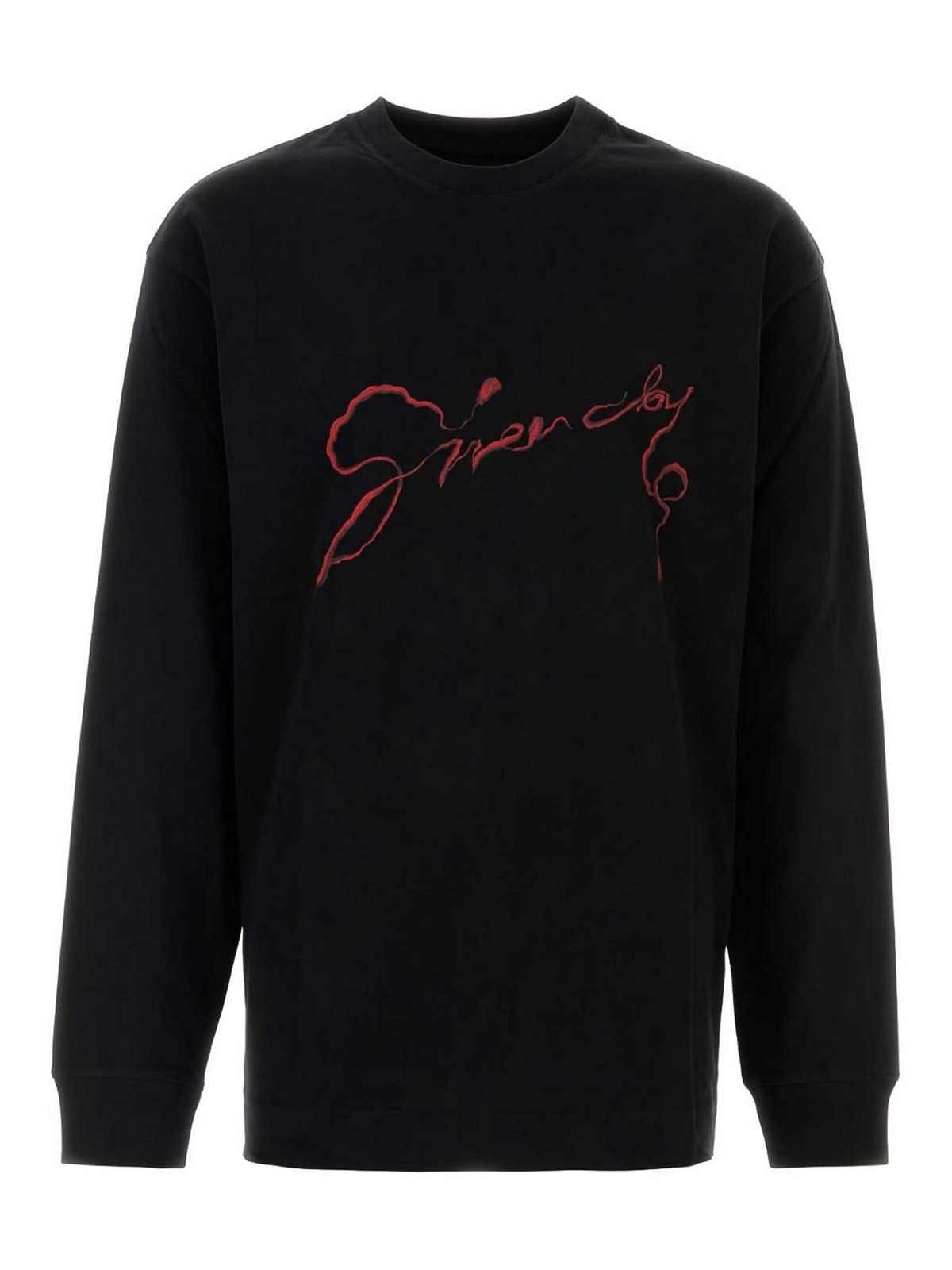 Givenchy Graphic Crewneck T-shirt Front Back Print In Black