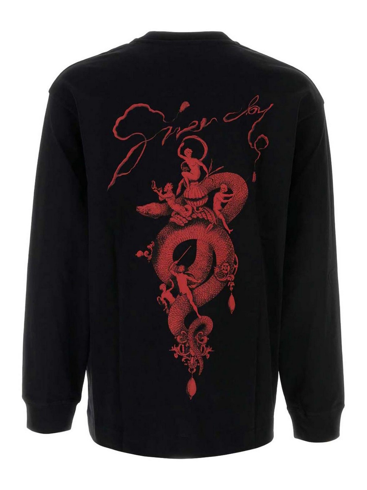 Givenchy Graphic Crewneck T-shirt Front Back Print In Black