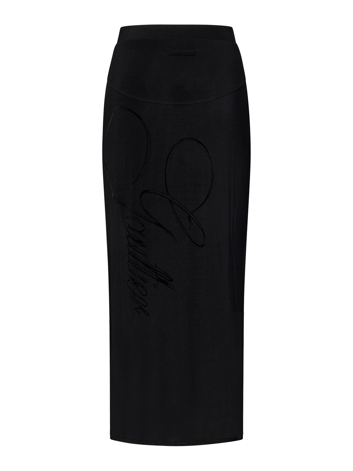 Jean Paul Gaultier Fitted Midi Skirt In Black