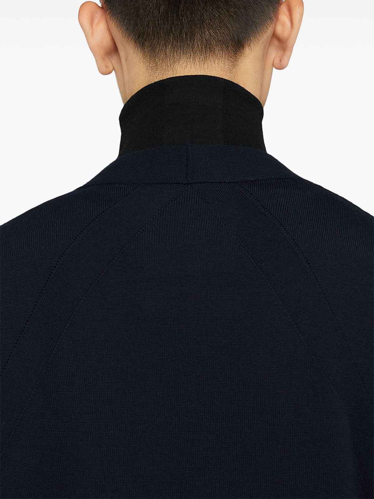 Jil Sander V Neck Cardigan Made From Wool In Blue