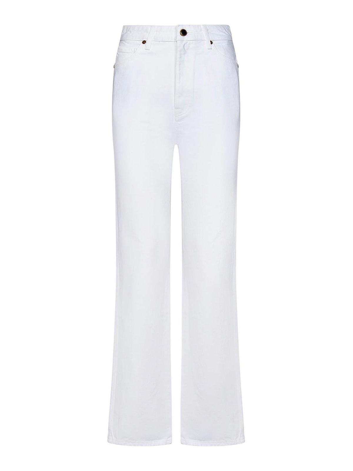 Khaite High-waisted White Cotton Denim Jeans