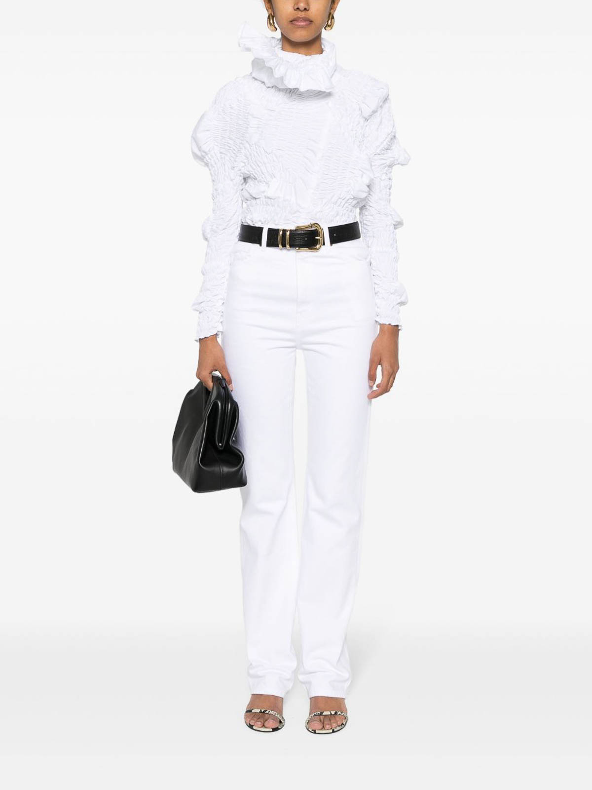 Khaite High-waisted White Cotton Denim Jeans In White