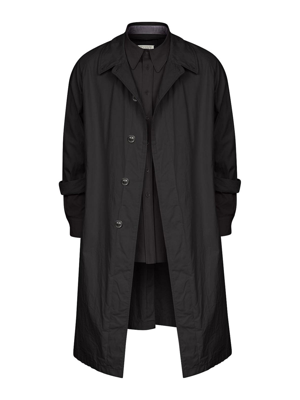 Maison Margiela Layered Trench Coat In Black