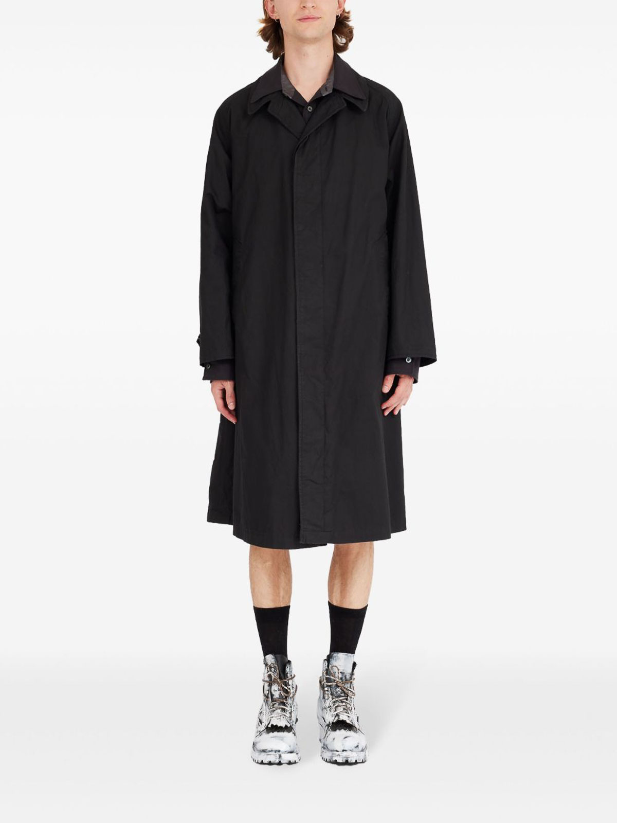 Maison Margiela Layered Trench Coat In Black