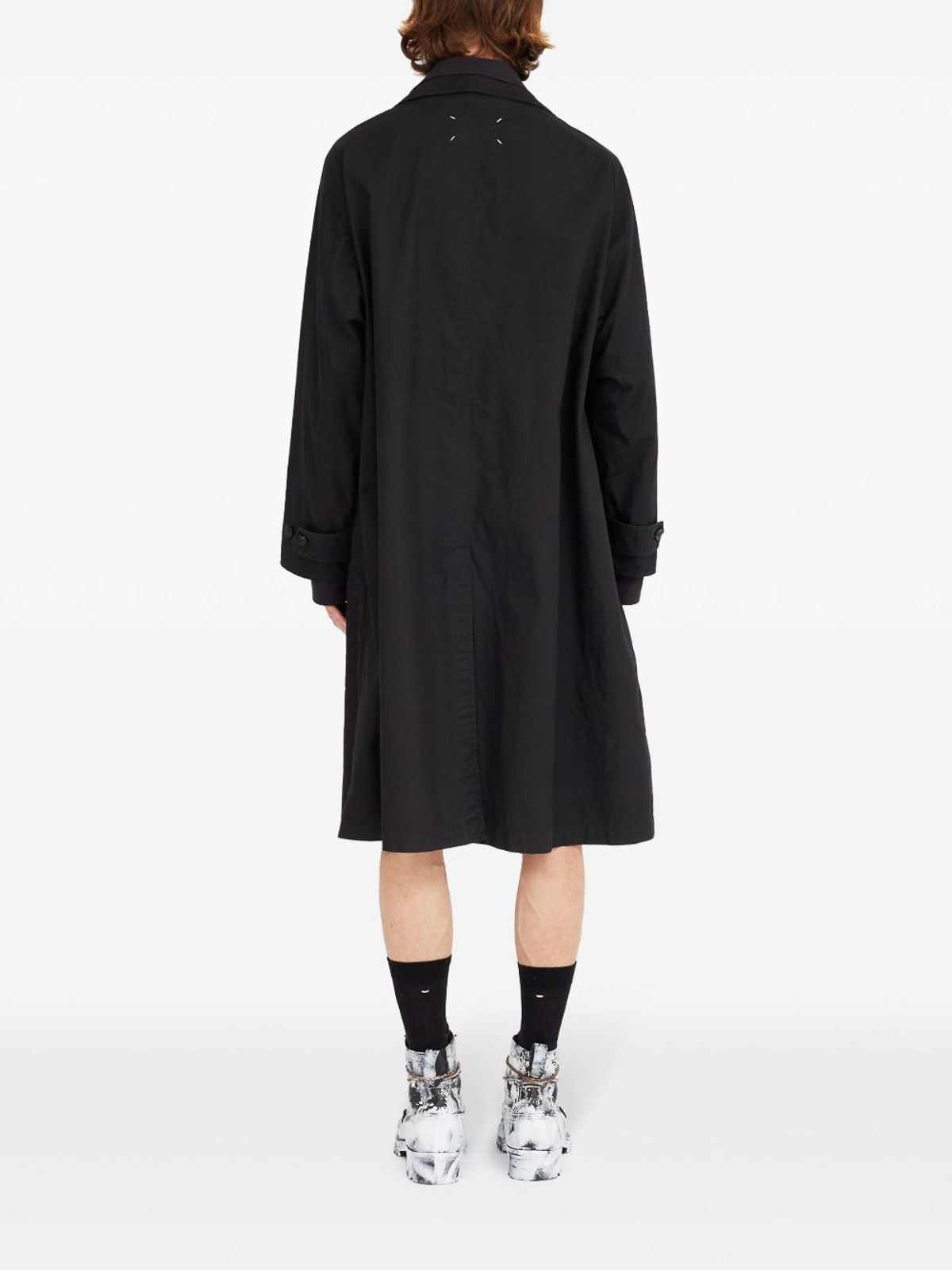 Maison Margiela Layered Trench Coat In Black