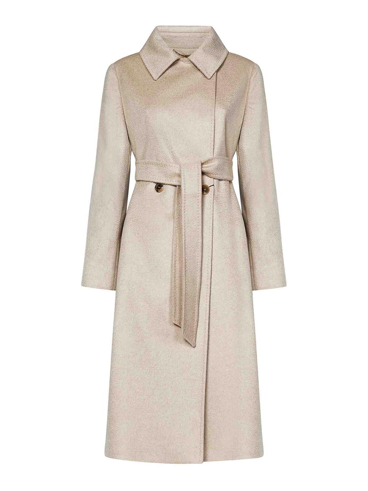 Max Mara Taupe Double-breasted Cashmere Coat In Neutral