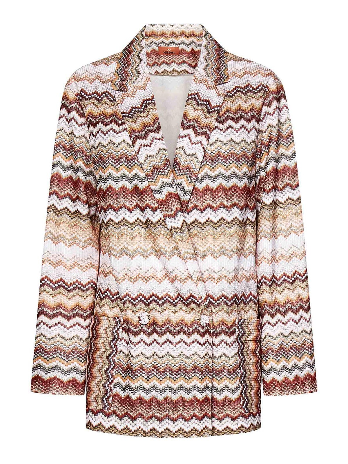 Missoni Double-breasted Blazer In Brown