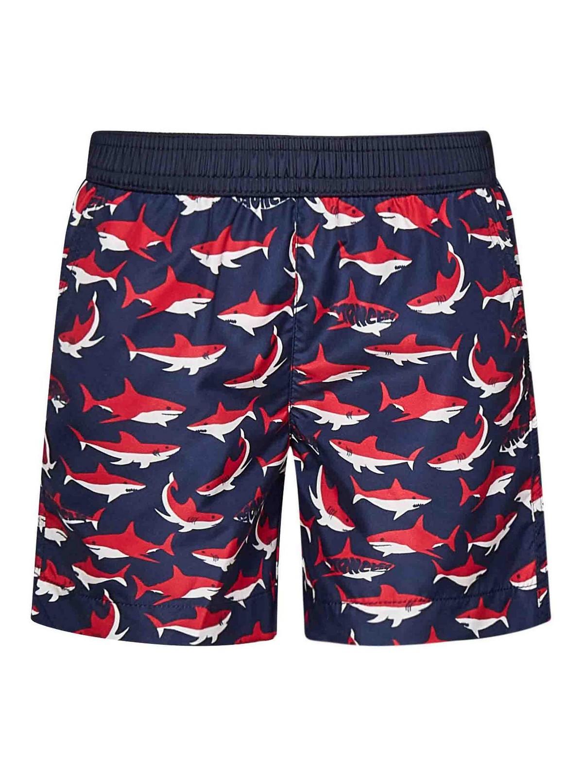 Moncler Genius Boys Swim Shorts In Blue Technical Fabric In Blue
