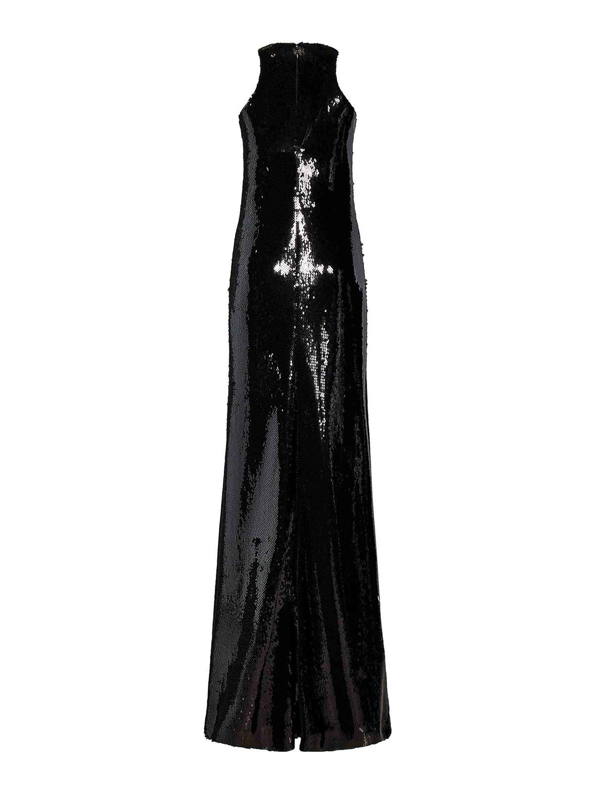 Monot Black Glossy Sequin Tank Top Maxi Dress In Black