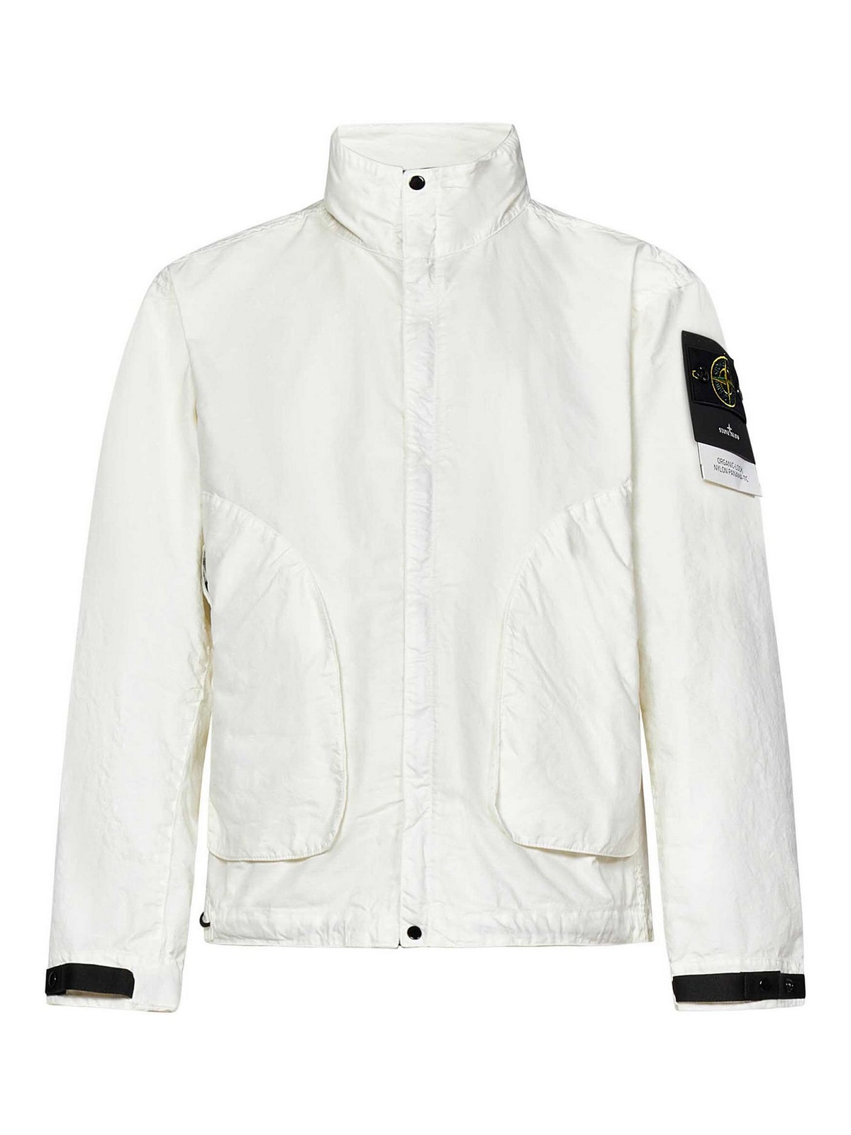 Stone Island White Nylon Windbreaker Jacket In White