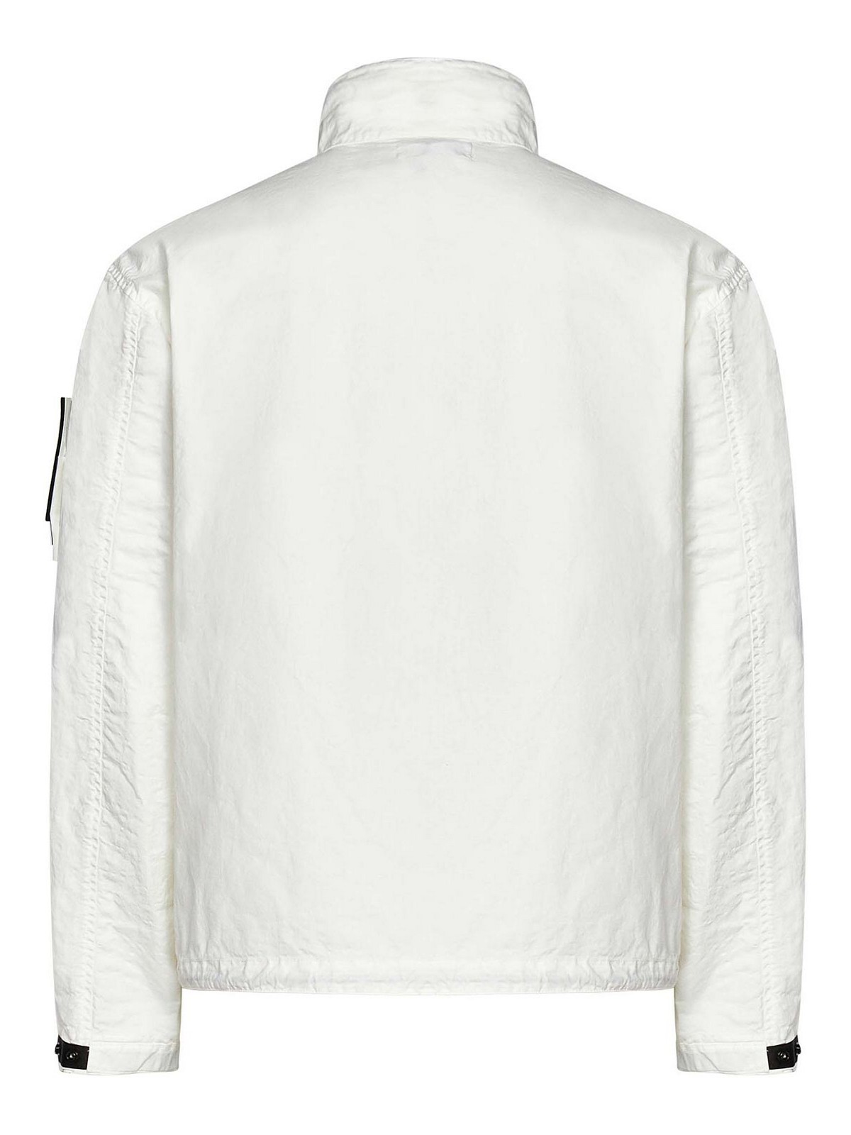 Stone Island White Nylon Windbreaker Jacket In White