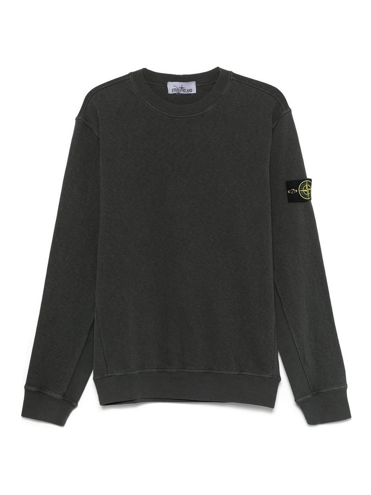 Stone Island Charcoal Grey Crewneck Sweatshirt In Blue