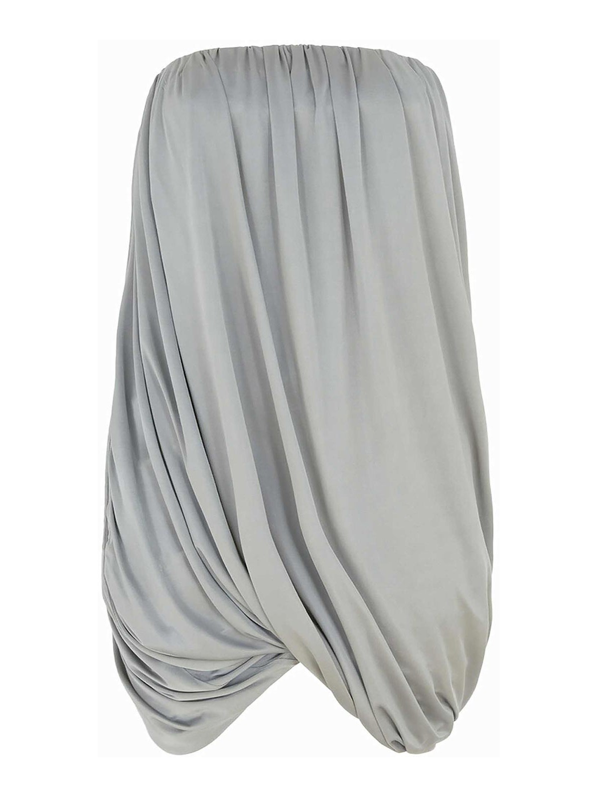 Attico Strapless Mini Dress In Grey Viscose In Gray