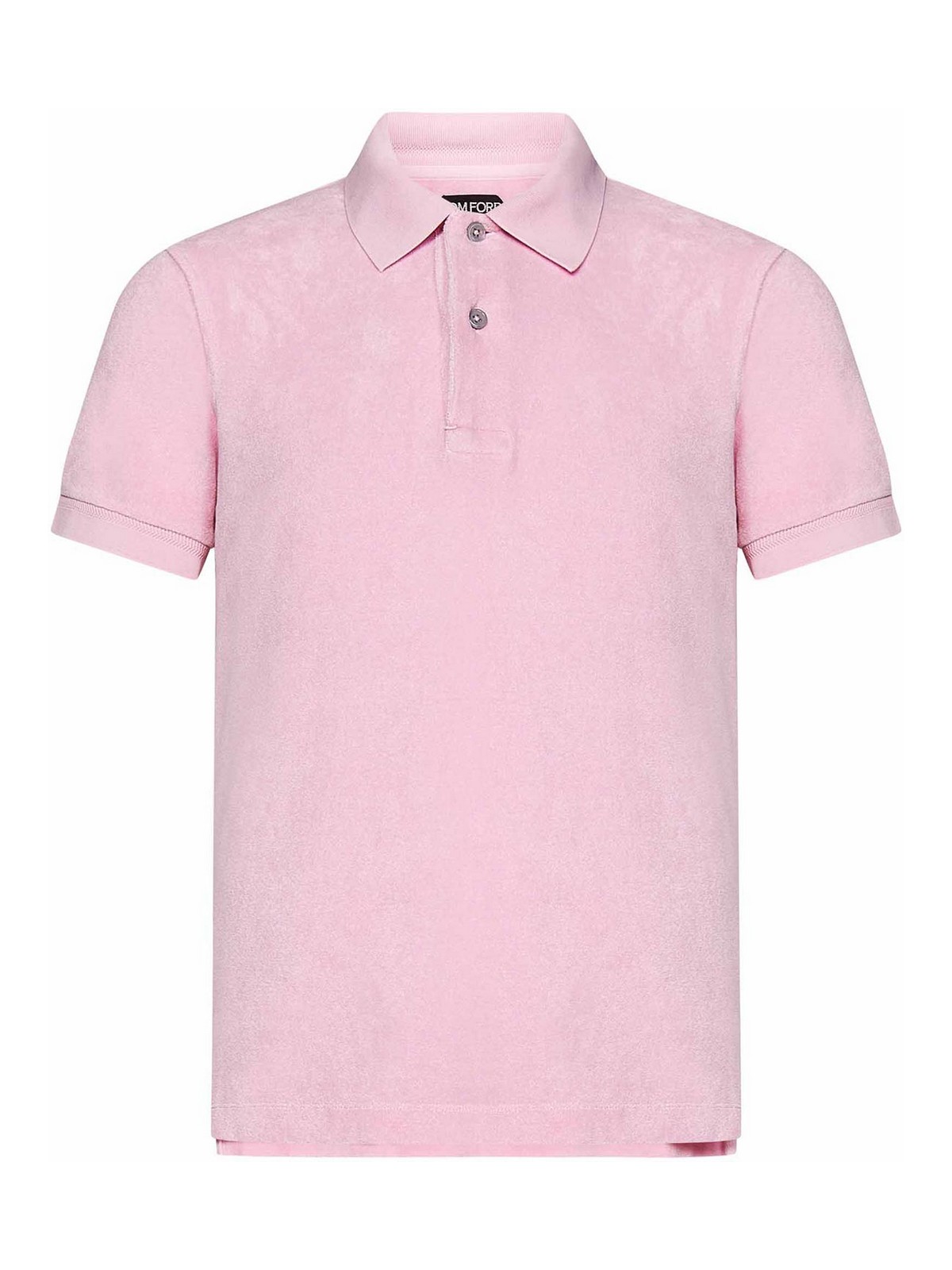 Tom Ford Pink Cotton Blend Towelling Polo Shirt In Pink