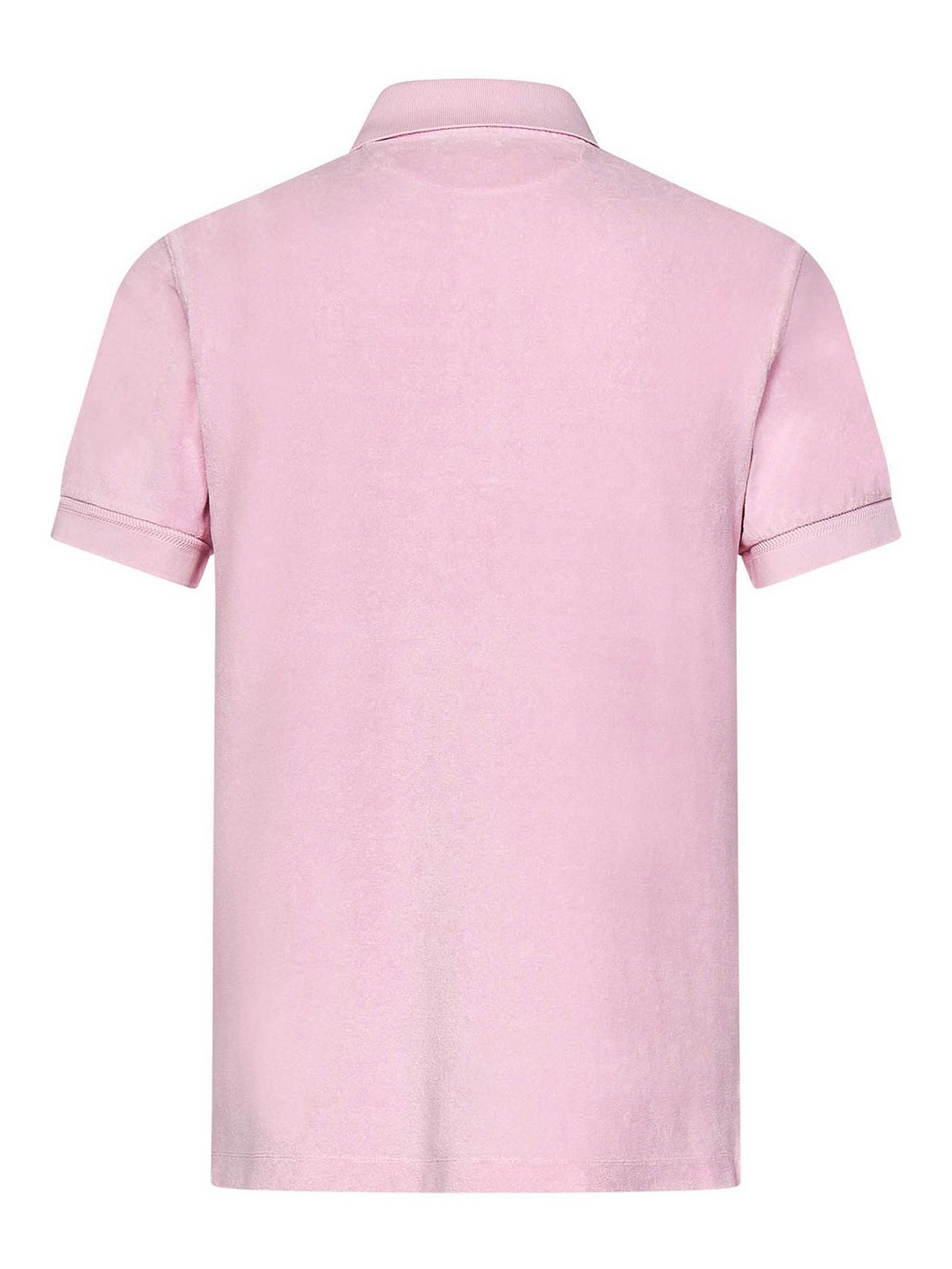 Tom Ford Pink Cotton Blend Towelling Polo Shirt In Pink
