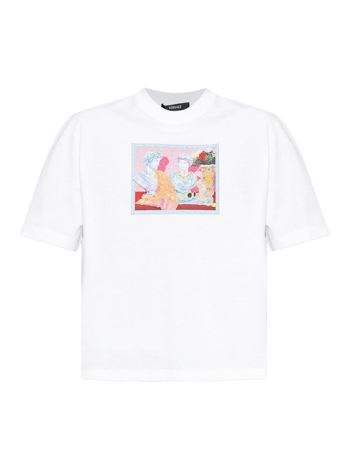 Versace Graphic-print Crewneck T-shirt In White