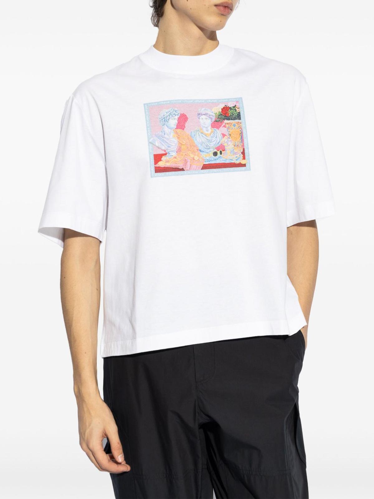 Versace Graphic-print Crewneck T-shirt In White