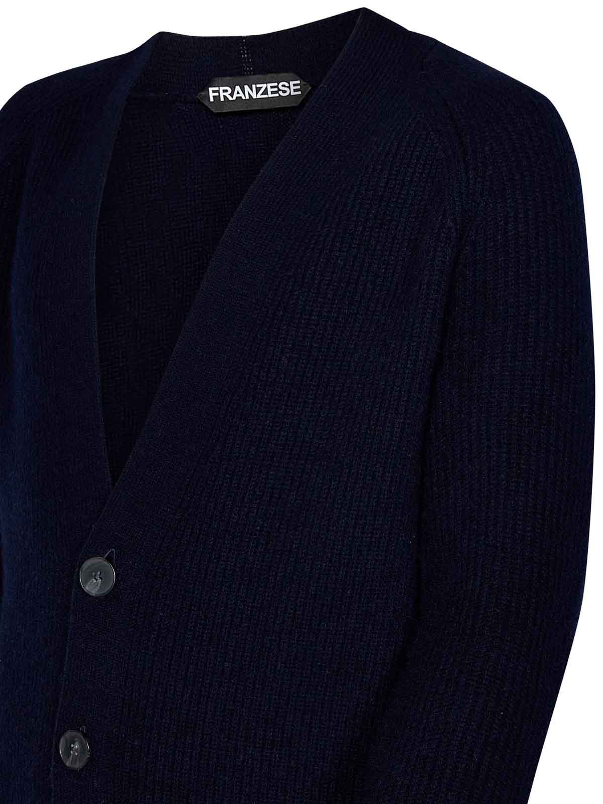 Franzese Collection Fishermans Rib-stitch Cashmere Knit Cardigan In Blue