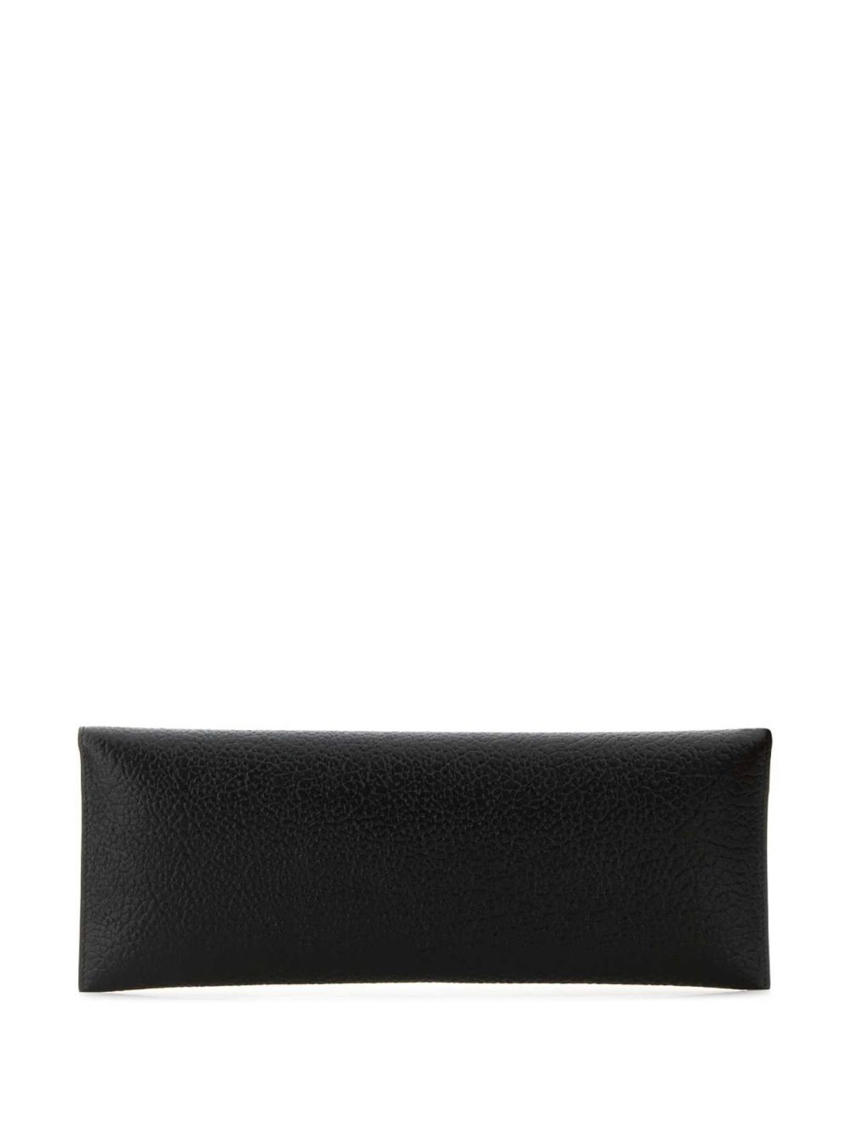 Alexander Mcqueen Cross B-long Black Lambskin Clutch In Black