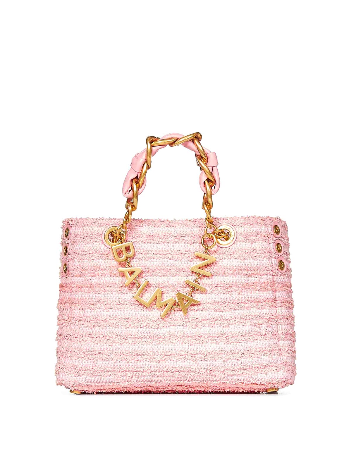Balmain Raffia Small 1945 Soft Shopper Bag In Nude